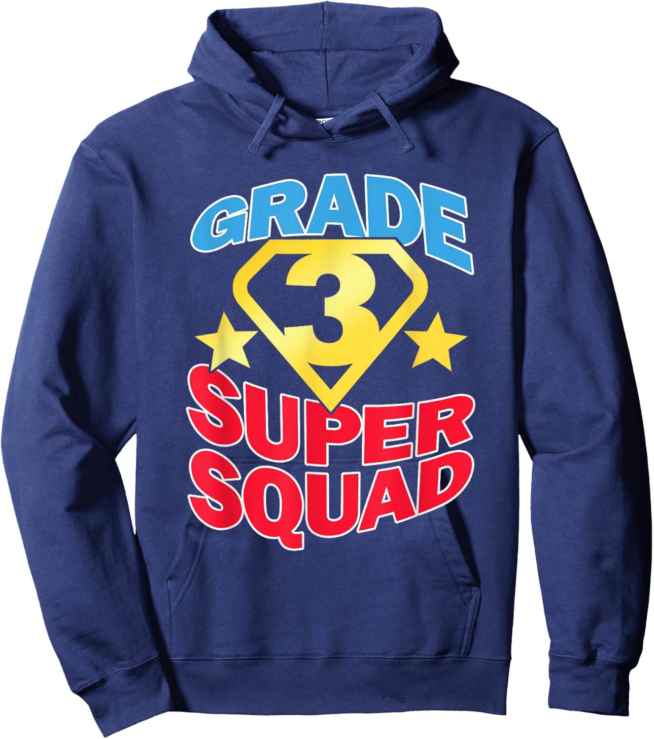 Grade 3 Super Squad Superhero Teacher Team Men Women Girls Kids Hoodie - Hoodie | Navy
