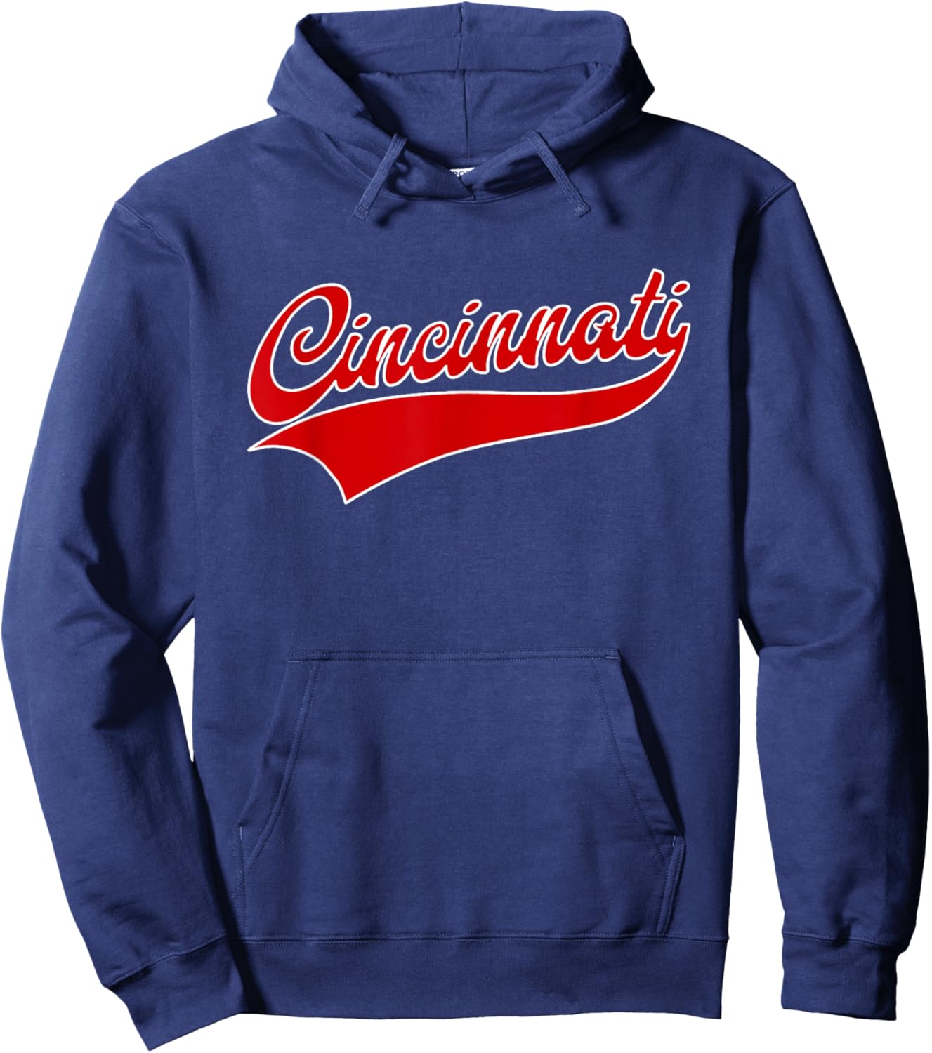 Cincinnati - Athletic Throwback Design Print - Classic Hoodie - Hoodie | Navy