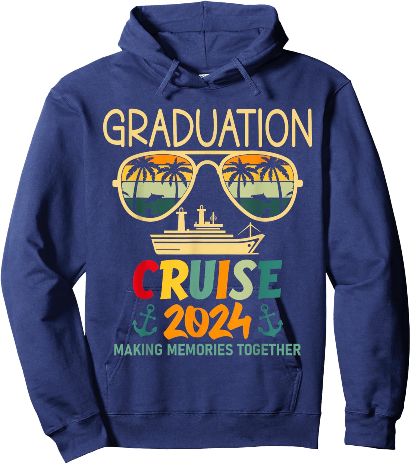 Graduation Cruise 2024 Summer Senior Grad Cruise 2024 Trip Hoodie - Hoodie | Navy