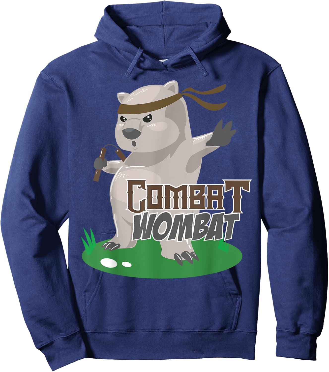 Combat Wombat Funny Karate Wombat Martial Artist Gift Hoodie - Hoodie | Navy