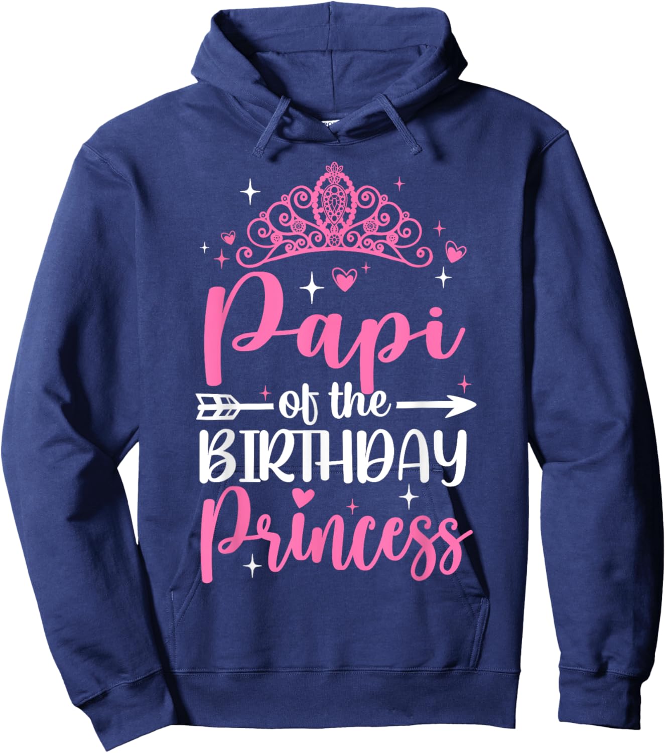 Papi Of The Birthday Princess Bday Girl Kid Cute Family Hoodie - Hoodie | Navy