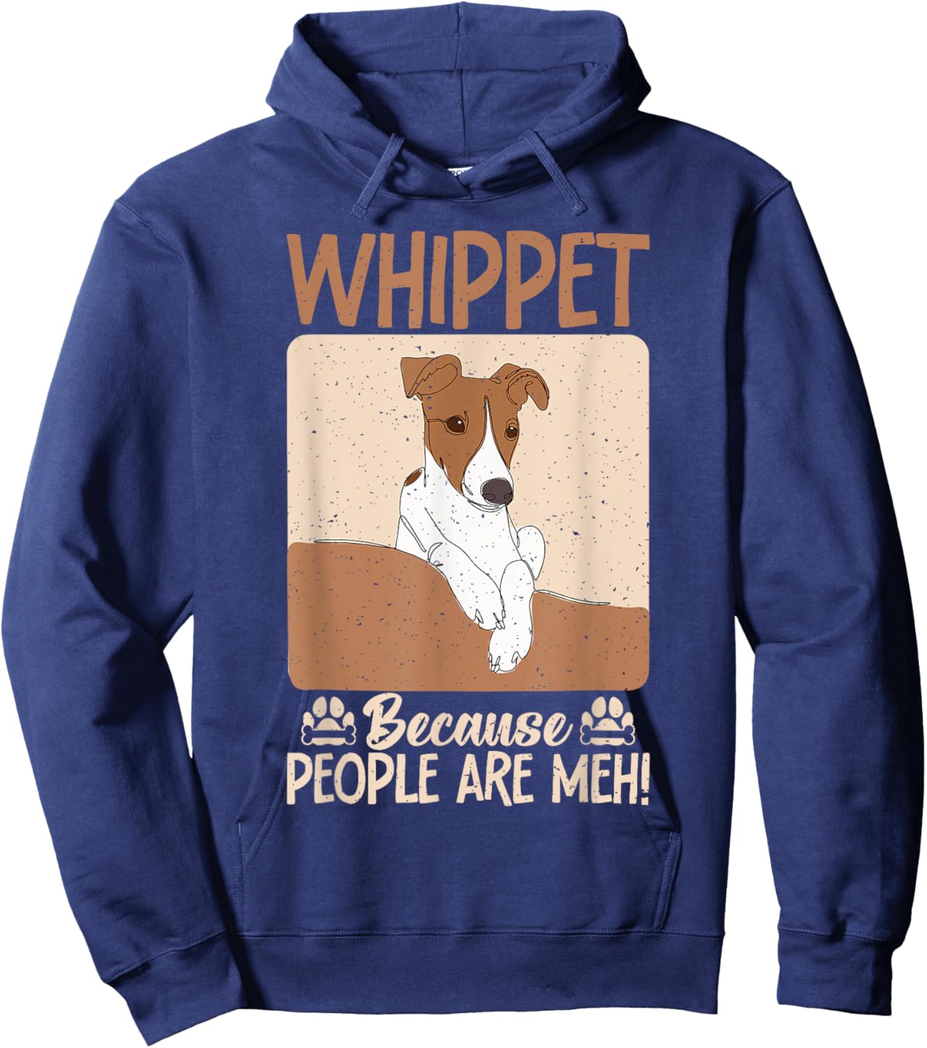 Whippet because People are meh Whippet Hoodie - Hoodie | Navy