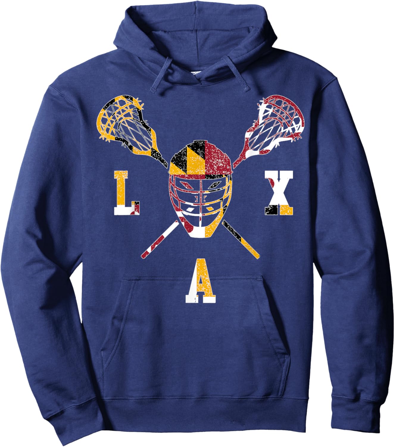 Maryland Lacrosse Lover Maryland Flag Family Vacation Hoodie - Hoodie | Navy