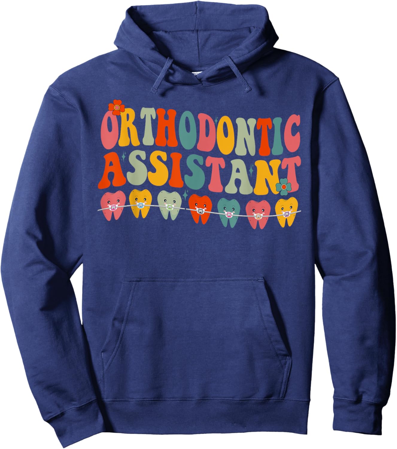 Orthodontist Assistant Design Orthodontic Assistant Groovy Hoodie - Hoodie | Navy