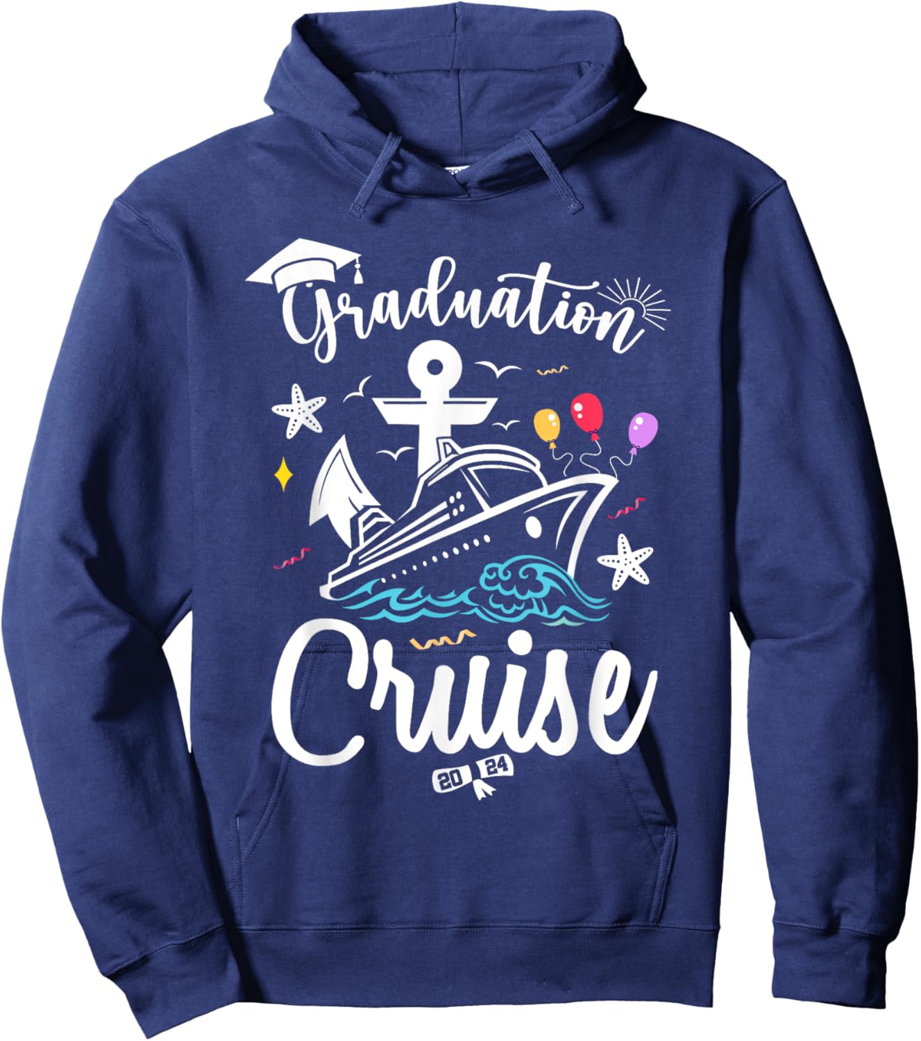 Graduation Cruise 2024 Summer Senior Grad Cruise 2024 Trip Men Women Girls Kids Hoodie - Hoodie | Navy