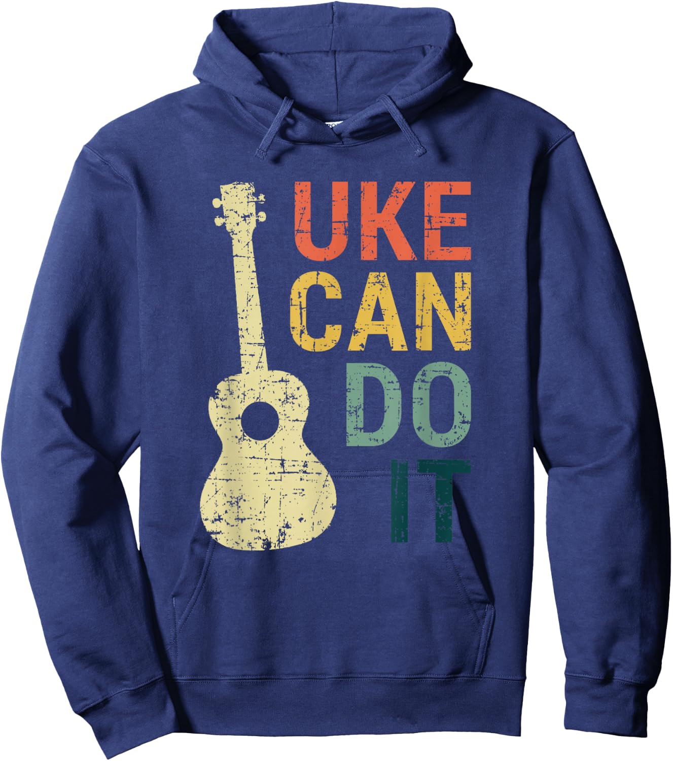 Ukulele T Shirt Uke Can Do It Gifts For Guitar, Music Lover Hoodie - Hoodie | Navy