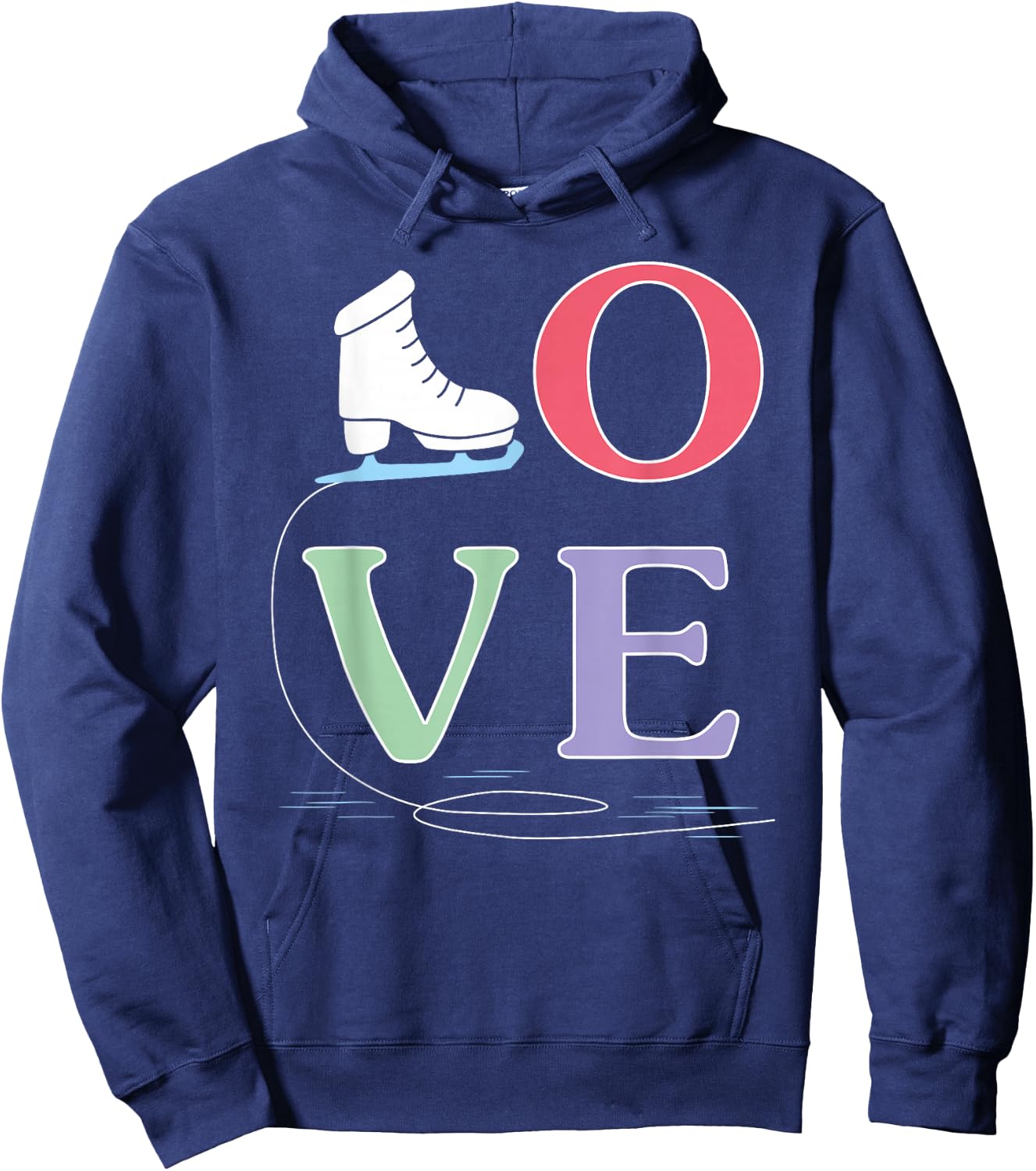 Super Cute Figure & Skating For Girls Women Who Ice Skate Hoodie - Hoodie | Navy