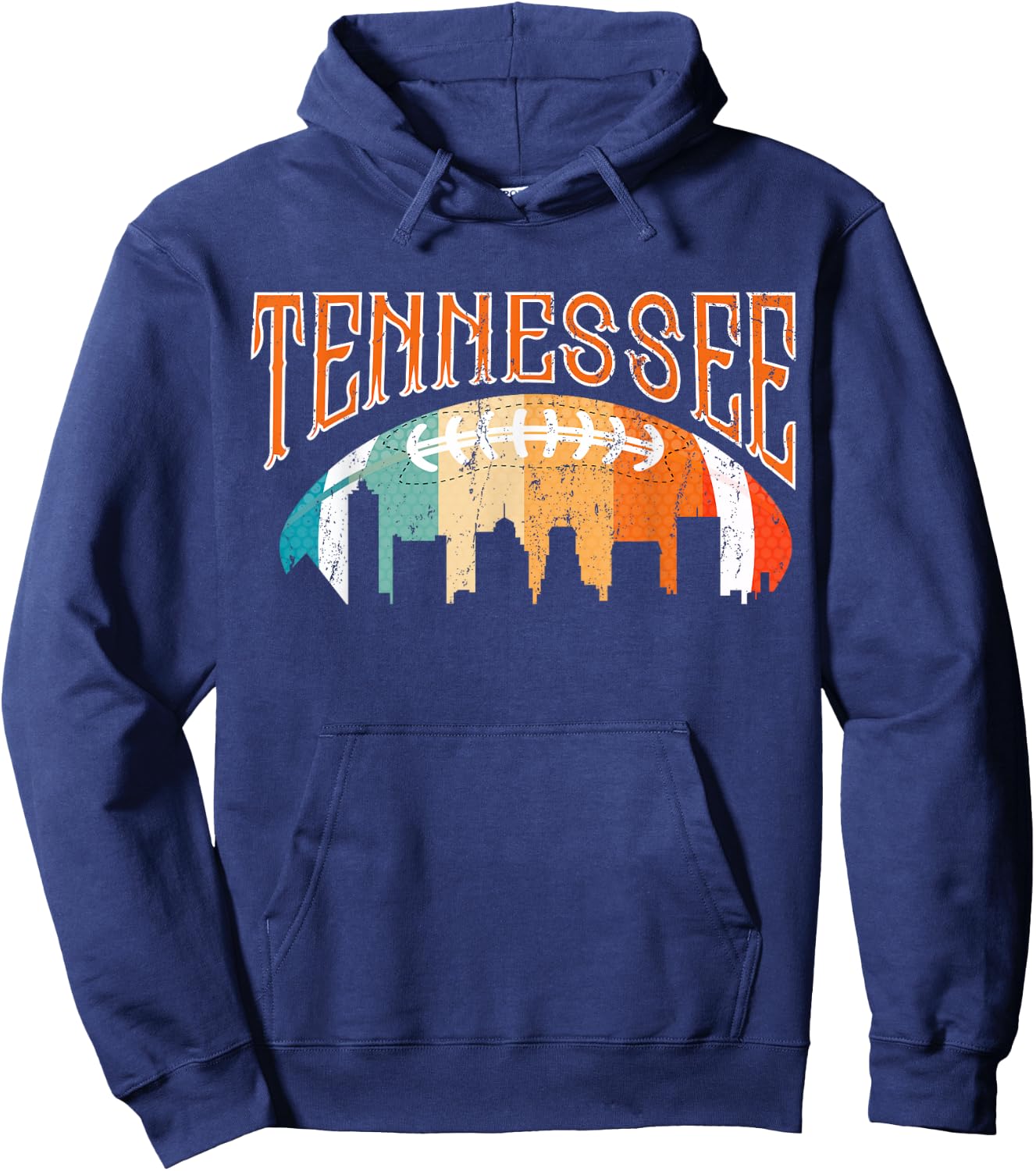 Retro Tennessee Football Fan Vintage City Skyline Hoodie - Hoodie | Navy
