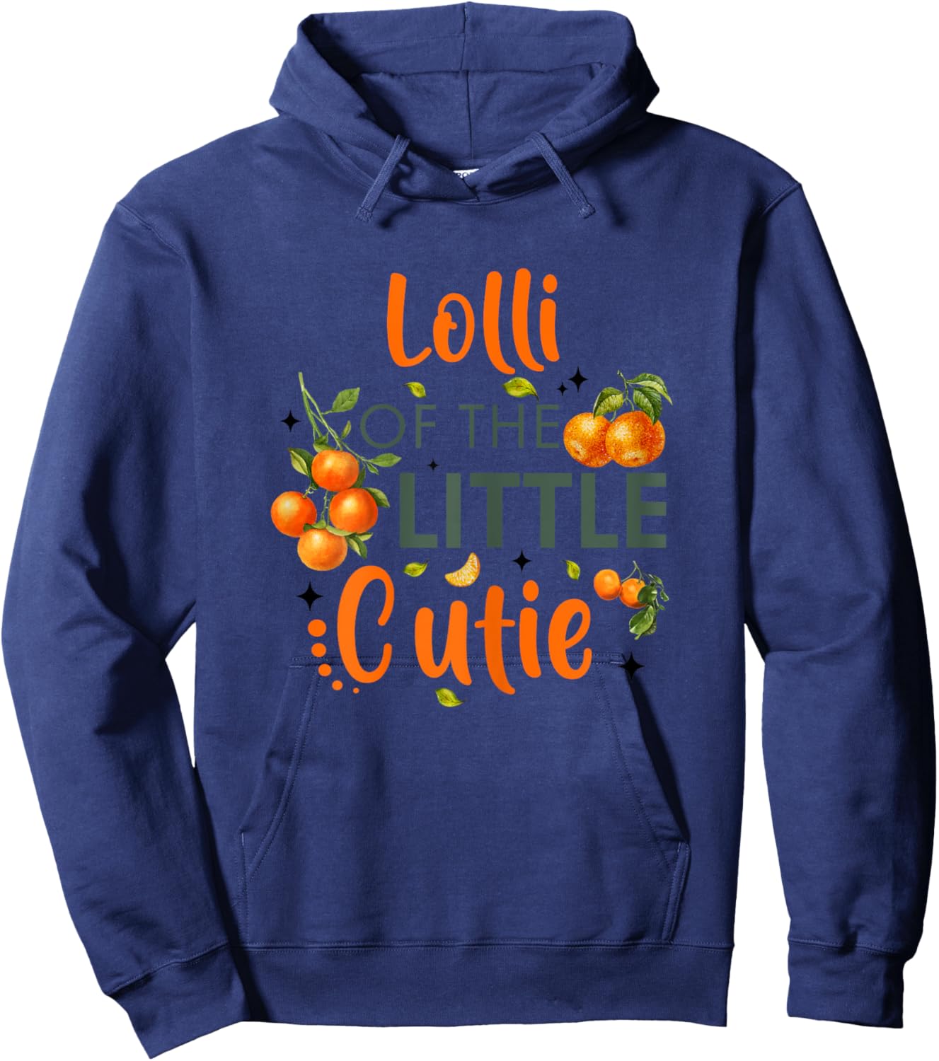 Lolli Of The Little Cutie Orange 1st Birthday Party Hoodie - Hoodie | Navy