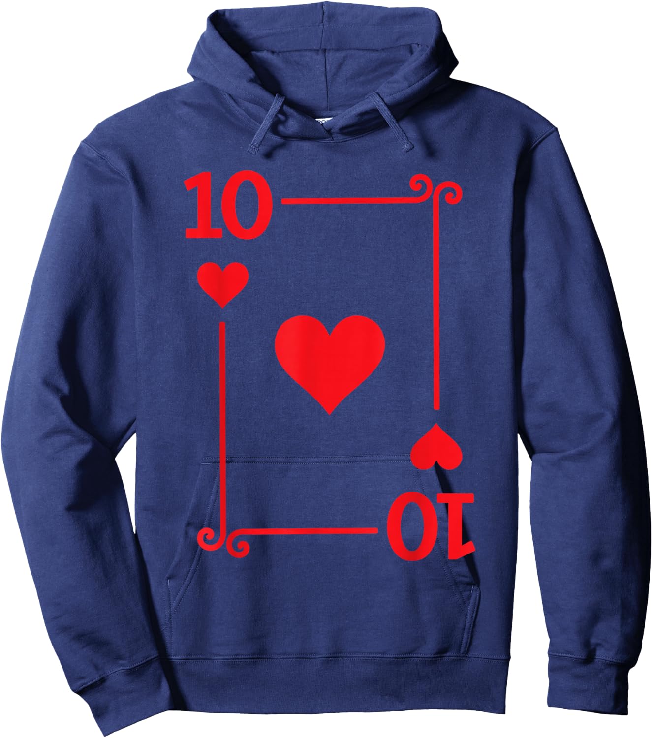 Playing Cards Costume - 10 Hearts Card - Ten Card Hoodie - Hoodie | Navy