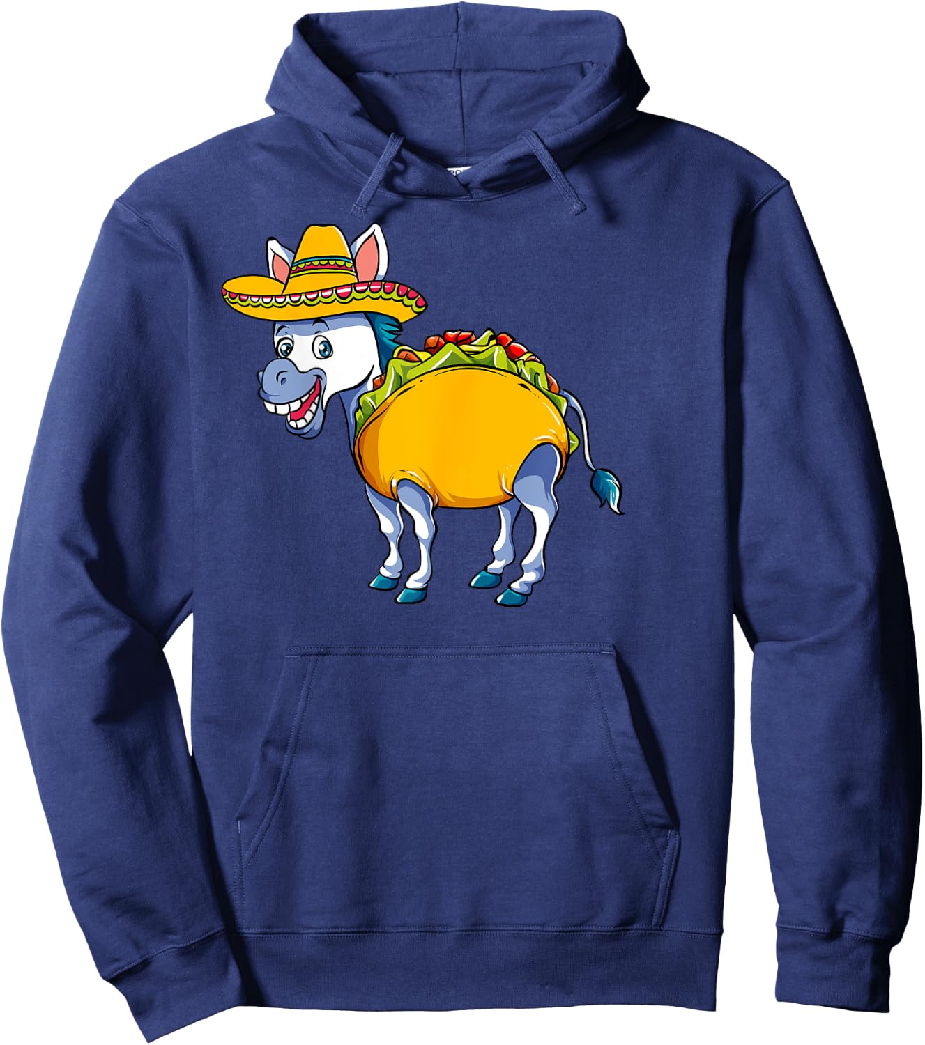 Donkey Taco Hilarious Burro Design for Cinco de Mayo Hoodie - Hoodie | Navy