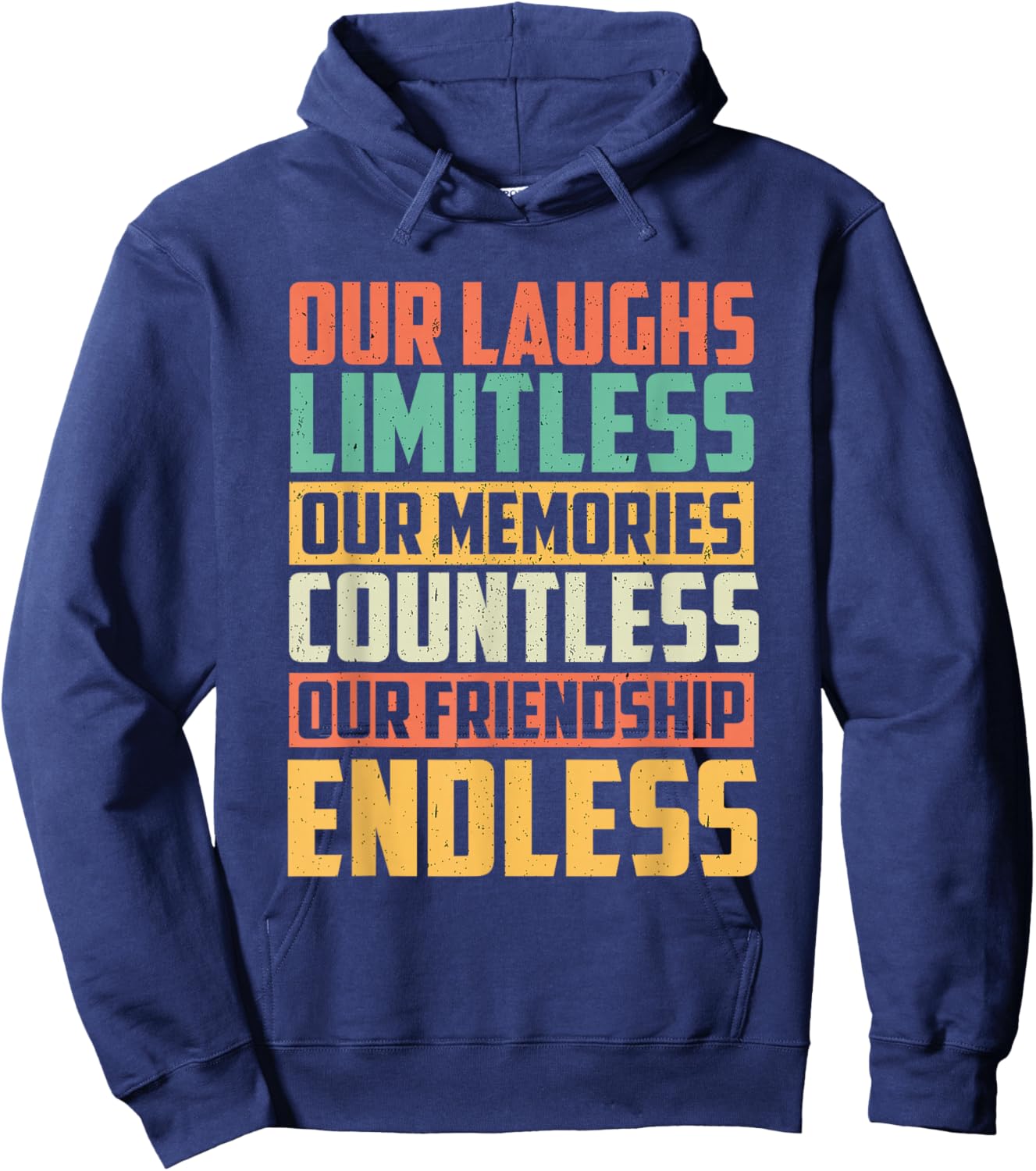Best Friend Appreciation Retro Vintage Besties BFF Memories Hoodie - Hoodie | Navy