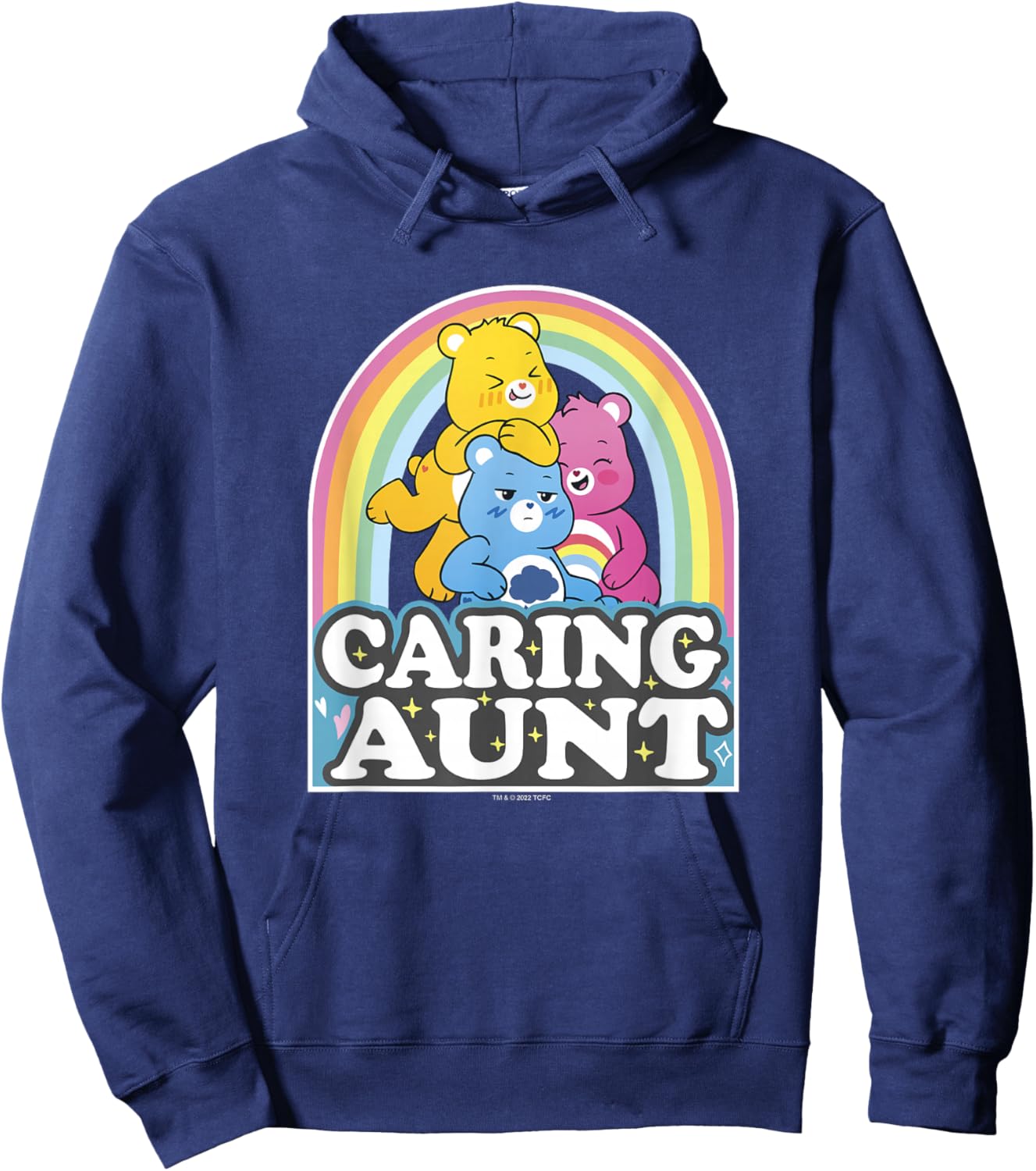Care Bears Caring Aunt Retro Rainbow Grumpy Group Shot Hoodie - Hoodie | Navy