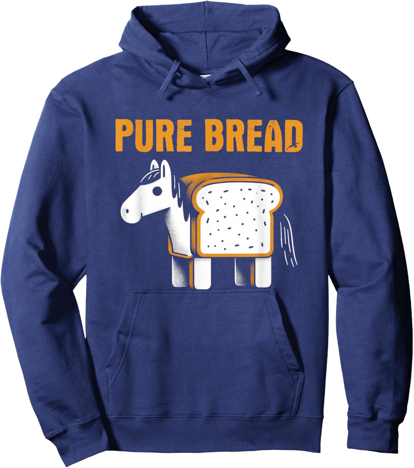 Pure Bread - Funny Horse Humor Purebred Pun Word Gag Hoodie - Hoodie | Navy
