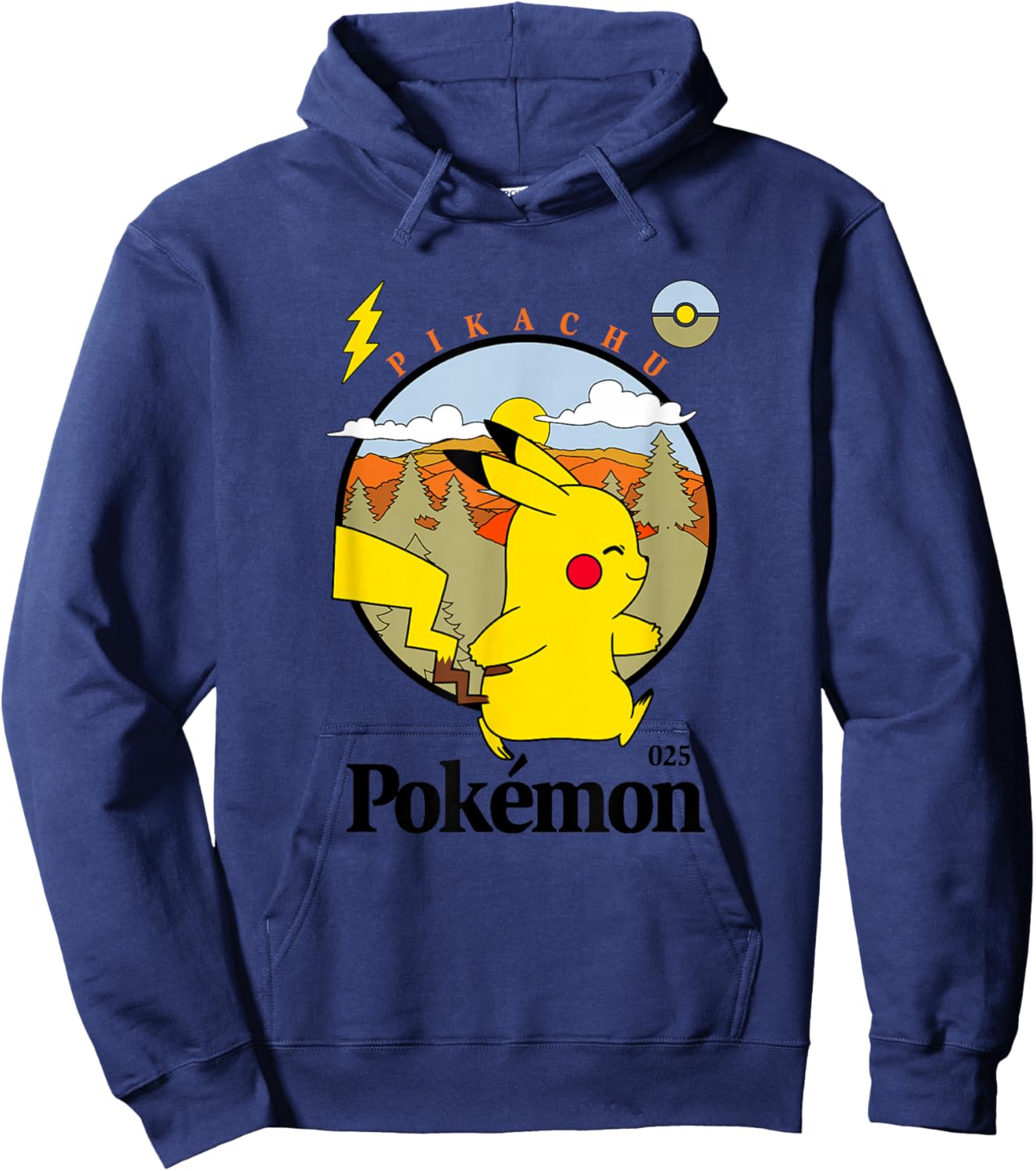 Pokémon Pikachu Outdoor Adventures Vintage Post Card Hoodie - Hoodie | Navy