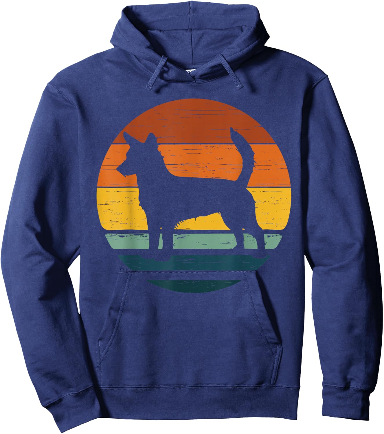 Portuguese Podengo Small Vintage Retro Mum Dad Hoodie - Hoodie | Navy