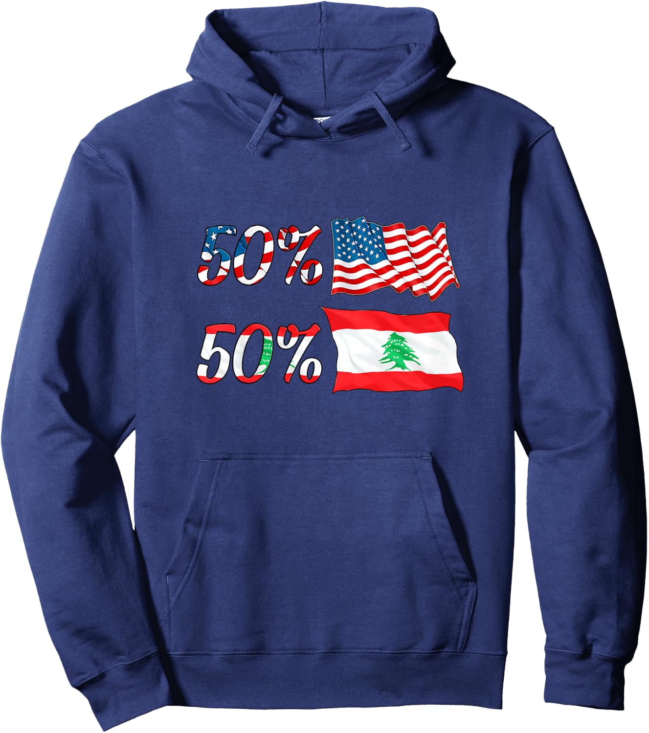 Half American Half Lebanese Baby Lebanon Boy Girl Gift Hoodie - Hoodie | Navy