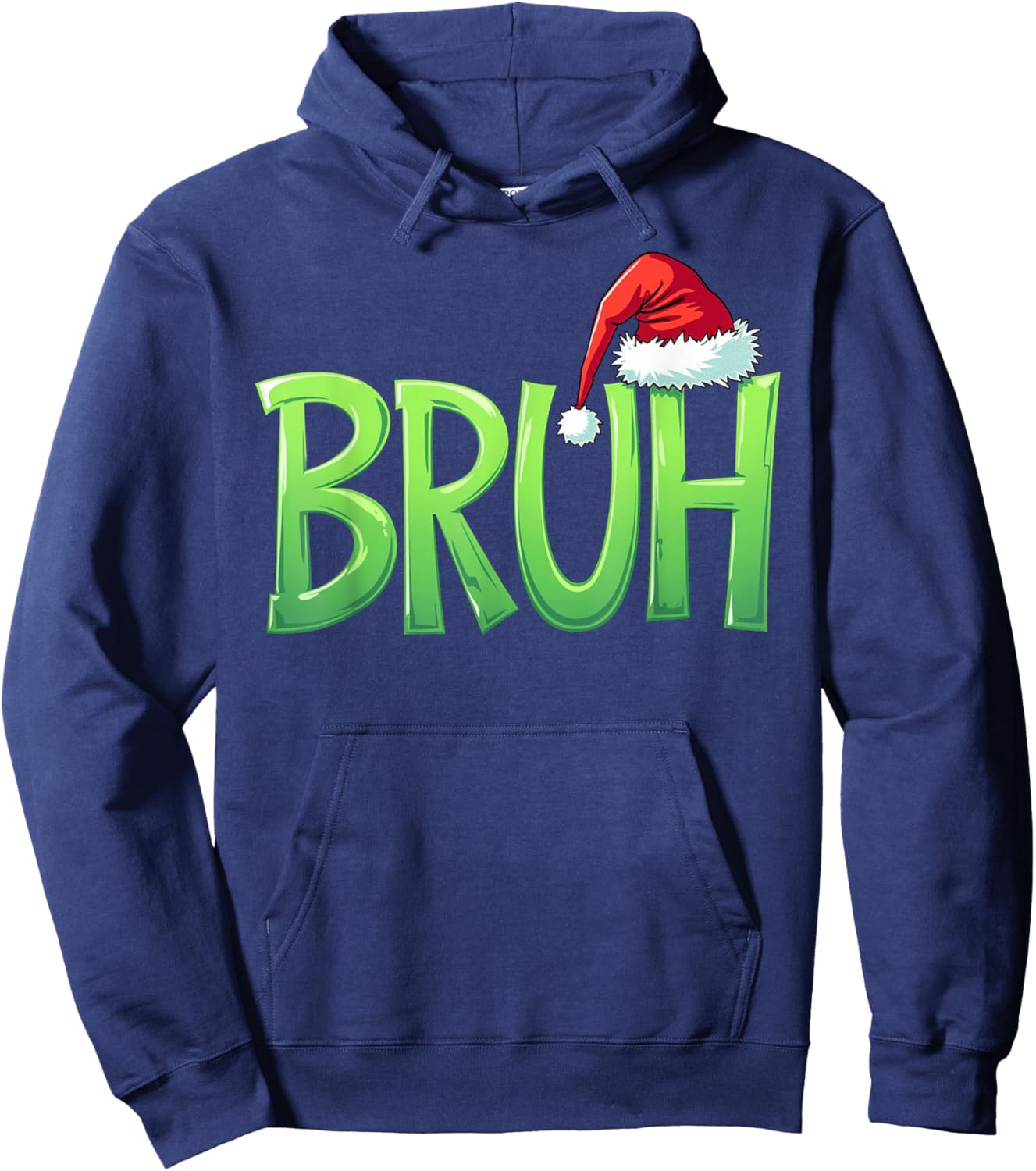 Bruh Christmas Kids Teens Boys Funny Christmas humor Meme Hoodie - Hoodie | Navy