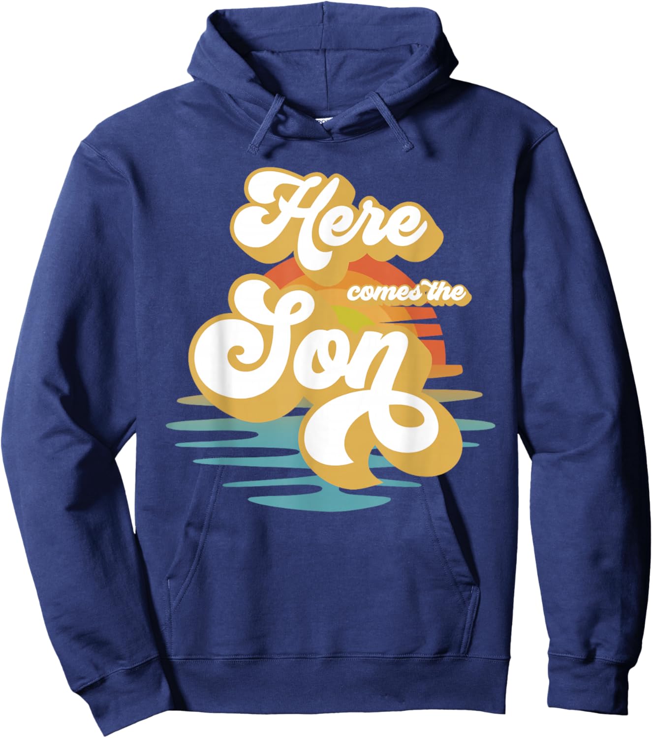 Here Comes The Son Baby Shower Family Matching Hoodie - Hoodie | Navy