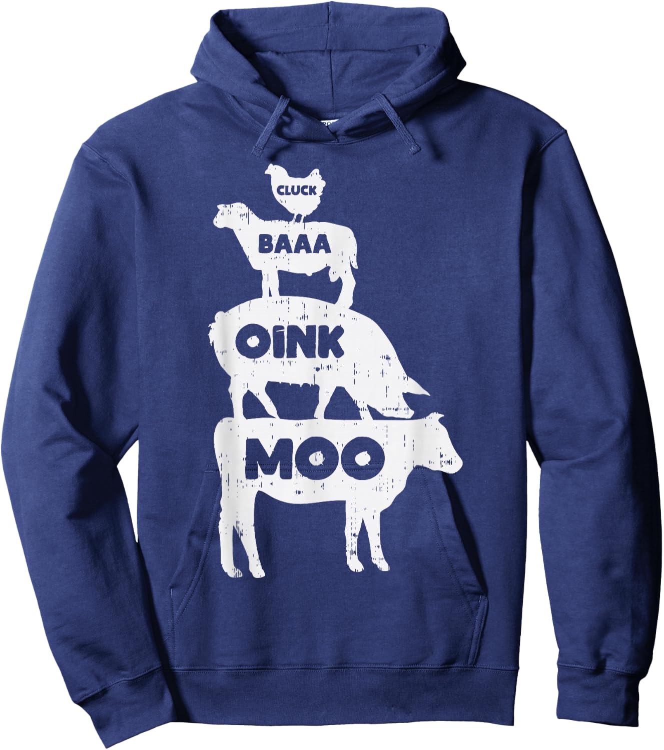 Cluck Baaa Oink Moo Country Farm Animal Farming Farmer Gift Hoodie - Hoodie | Navy