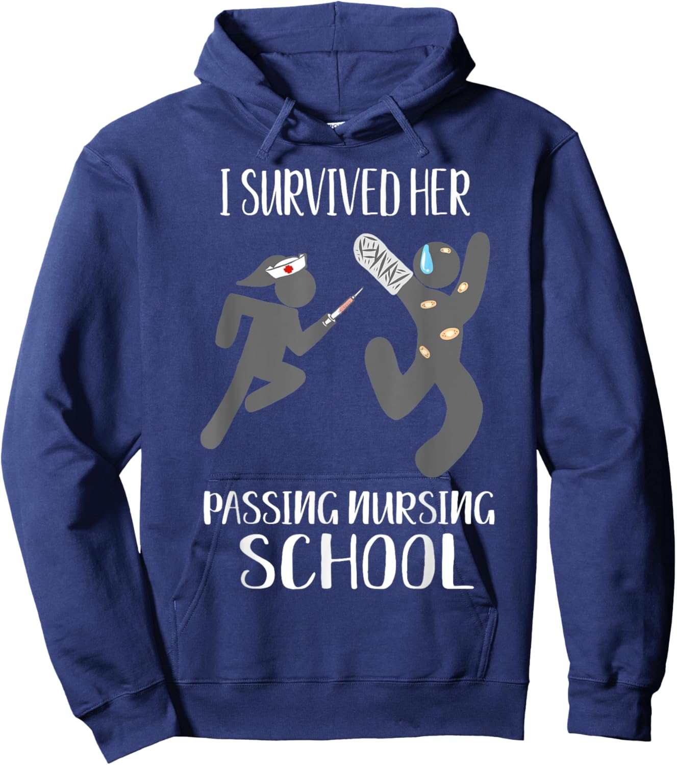 I Survived Her Passing Nursing School Gifts Him Boyfriend Hoodie - Hoodie | Navy