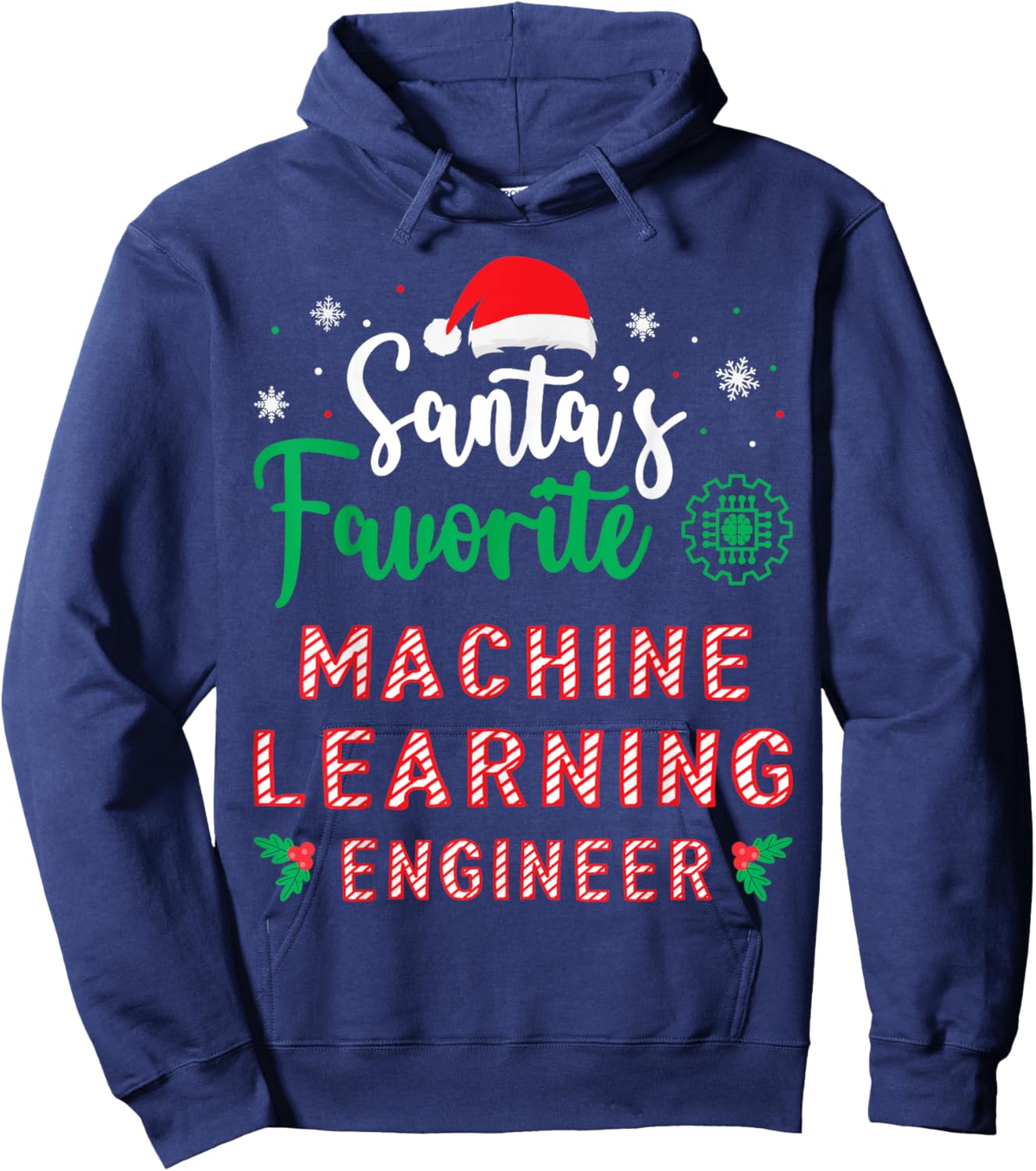 Christmas Artificial Intelligence Machine Learning Engineer Hoodie - Hoodie | Navy