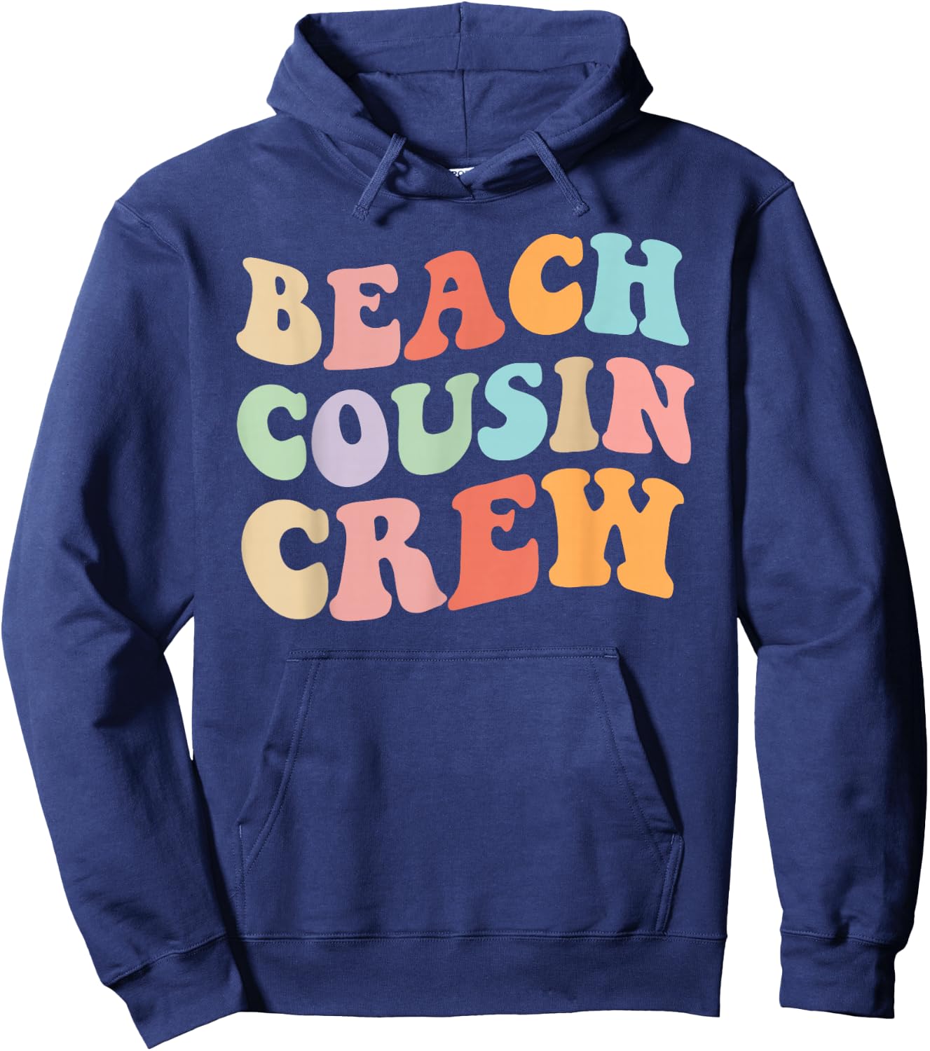 Matching Beach Cousin Crew Retro Graphic – Fun, Colorful Hoodie - Hoodie | Navy