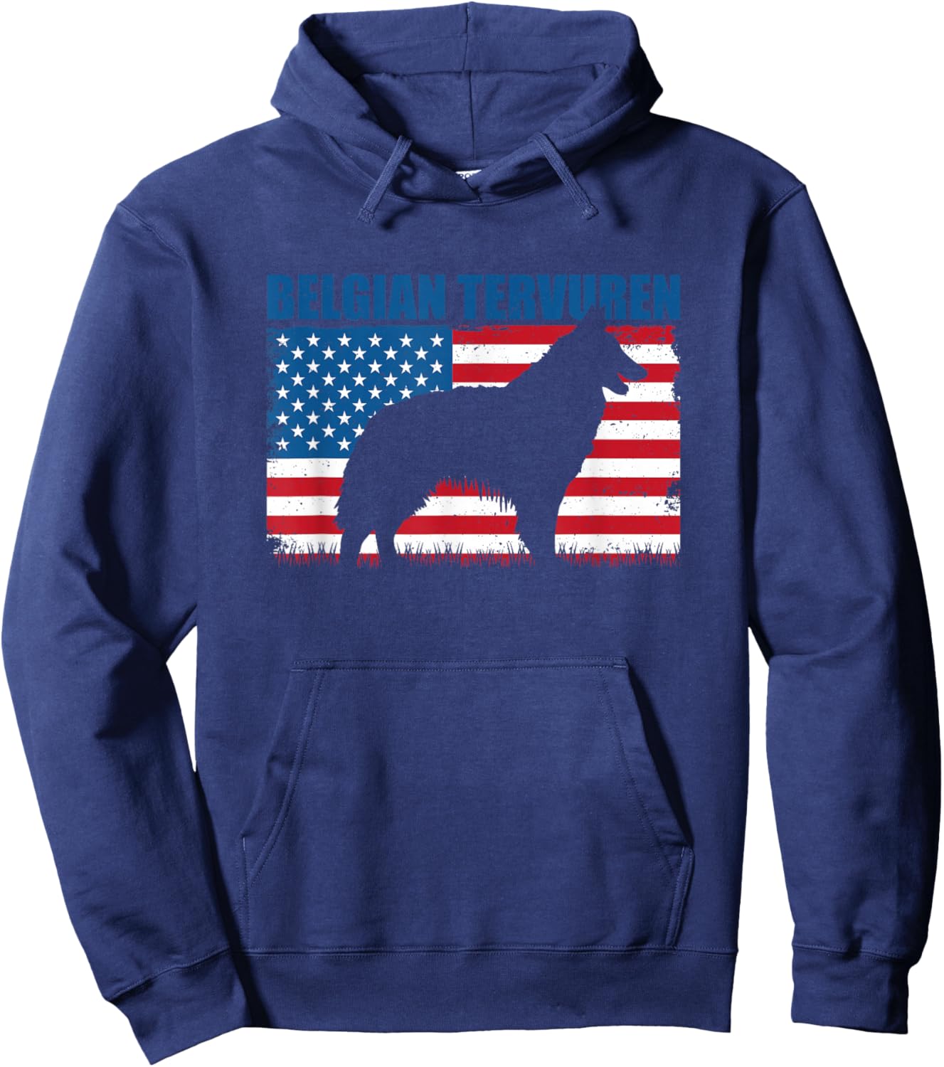 American Flag Belgian Tervuren Women Kids Men Hoodie - Hoodie | Navy