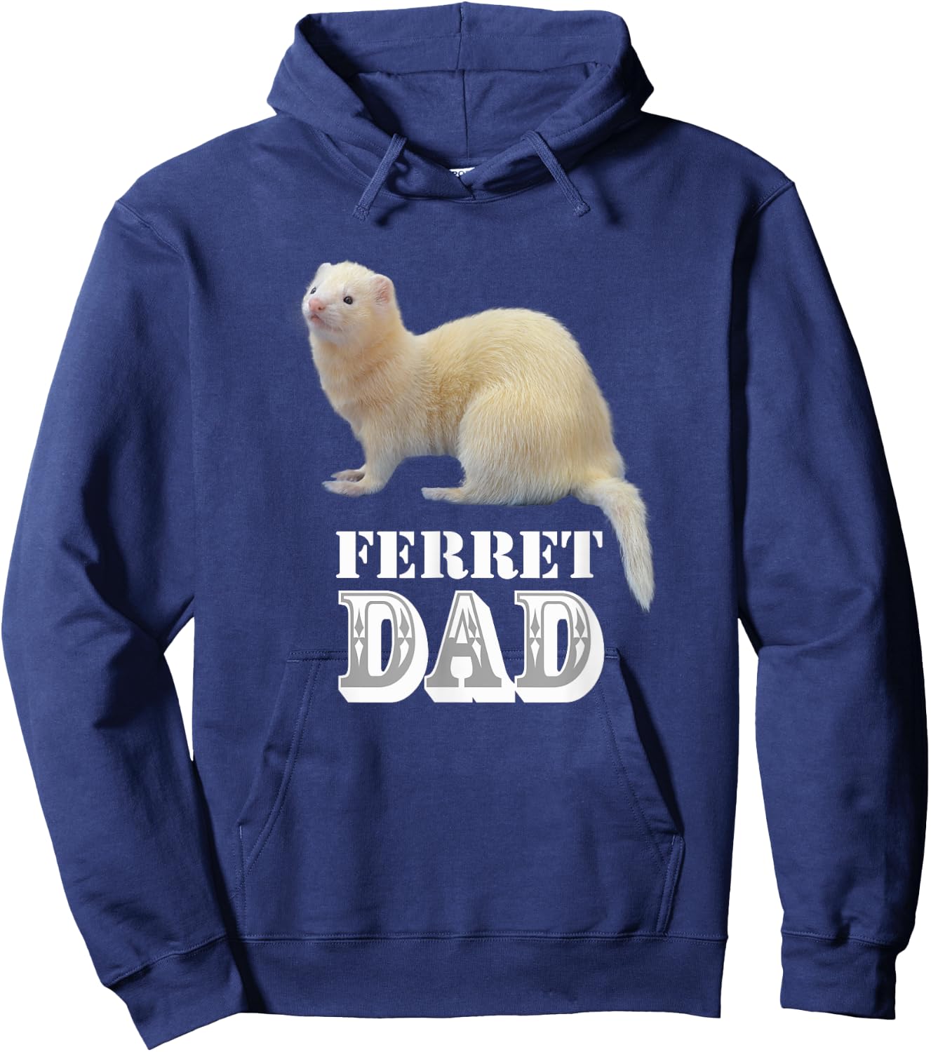 Cute Albino White Ferret Dad Ferrets Lover Kids Pet Gift Hoodie - Hoodie | Navy