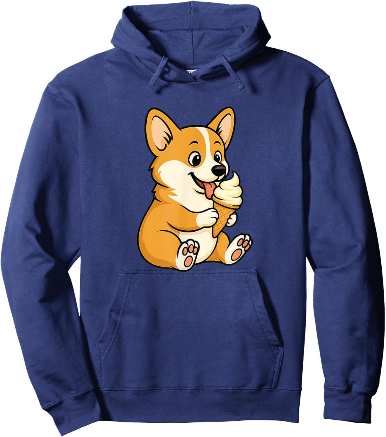Corgi Ice Cream Zoo Animal Lover Kawaii Boys Girls Kids Hoodie - Hoodie | Navy