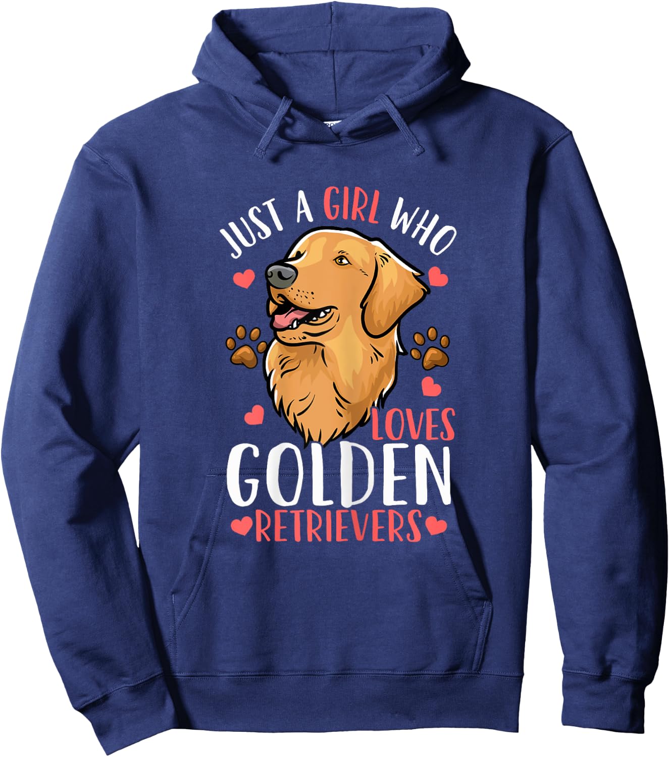Golden Retriever Just A Girl Who Loves Golden Retrievers Hoodie - Hoodie | Navy