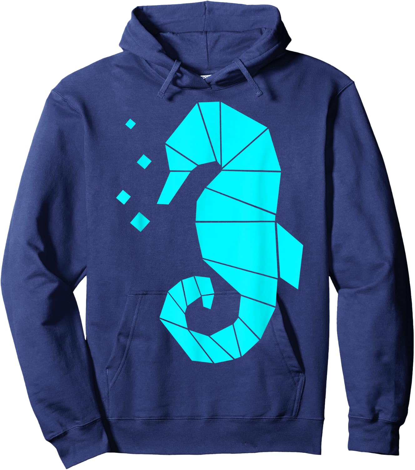 Seahorse Polygon Aquatic Sea Animal Fish Hippocampus Hoodie - Hoodie | Navy