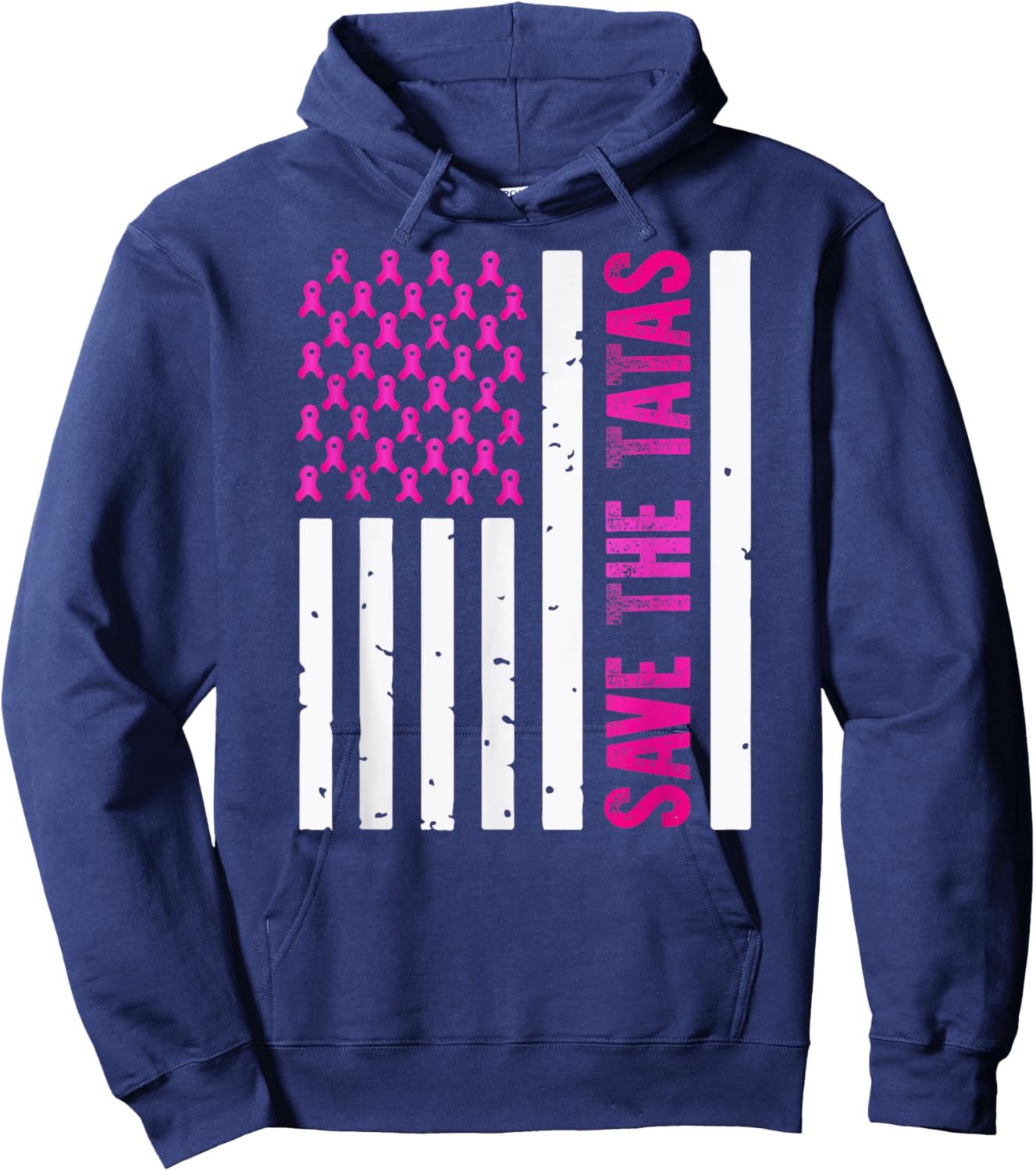 Save The Tatas Breast Cancer Awareness Pink Ribbon Family Hoodie - Hoodie | Navy