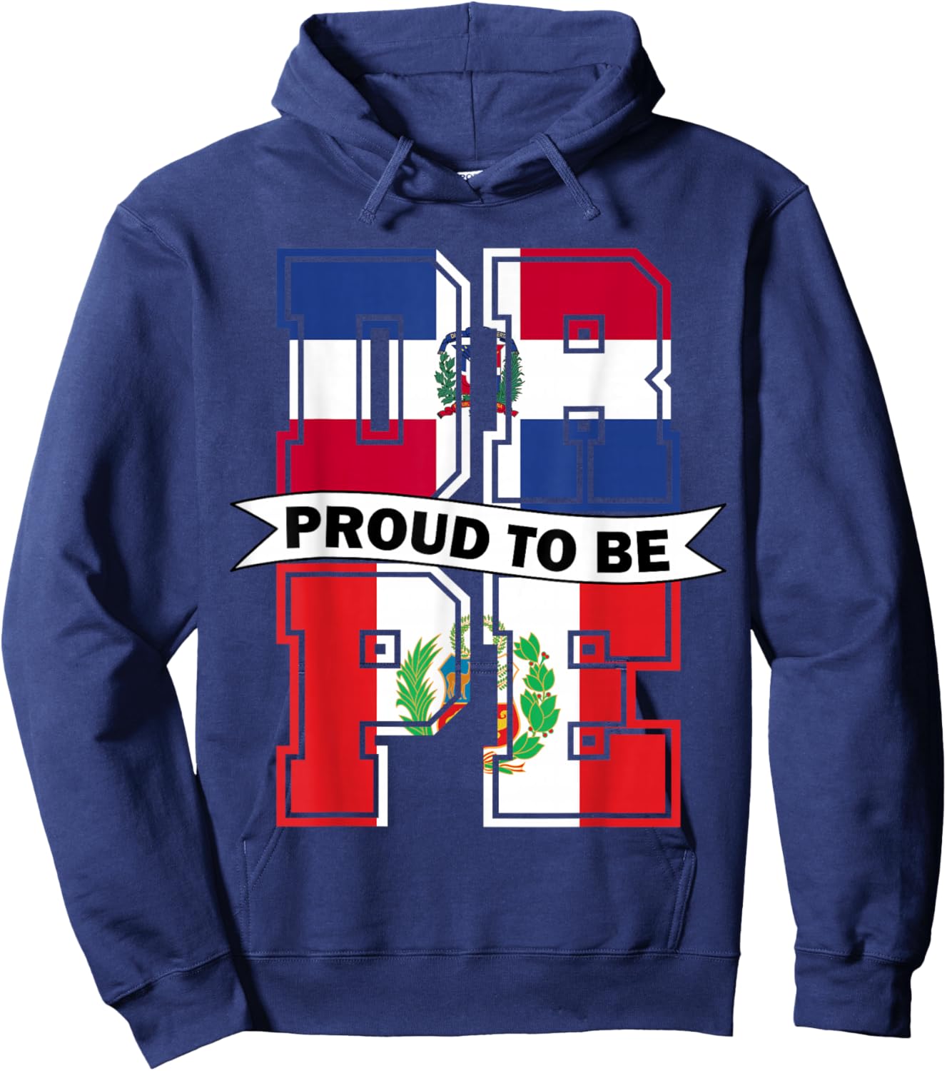 Proud to be Half Dominicana half Peruvian Dominican and Peru Hoodie - Hoodie | Navy
