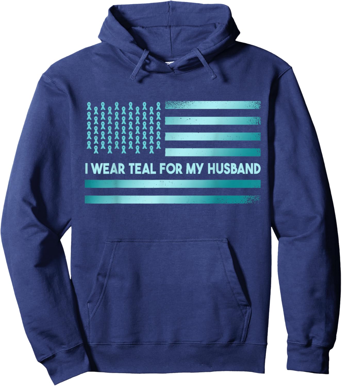 I Wear Teal For My Husband | PTSD Awareness Hoodie - Hoodie | Navy