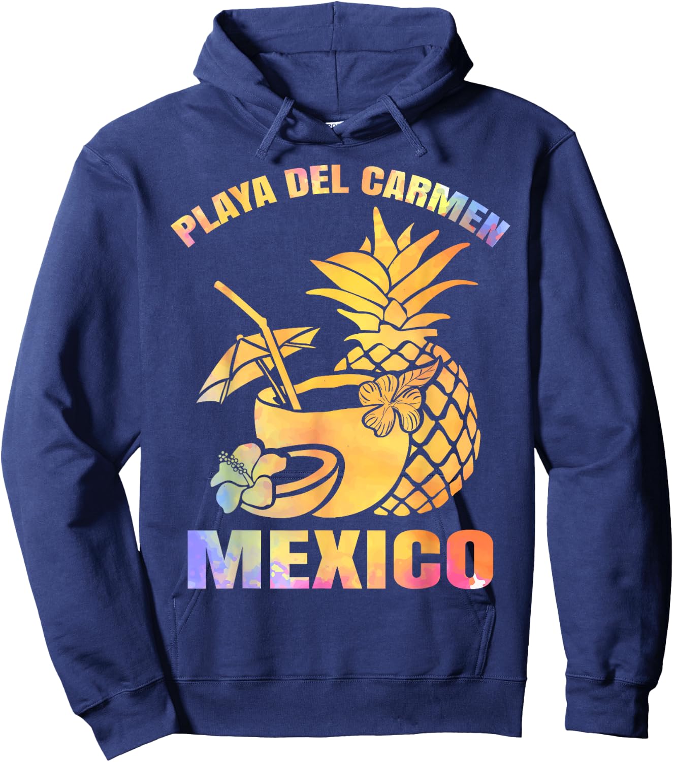 Summer Vacation Retro Sunset Mexico Playa Del Carmen Beach Hoodie - Hoodie | Navy