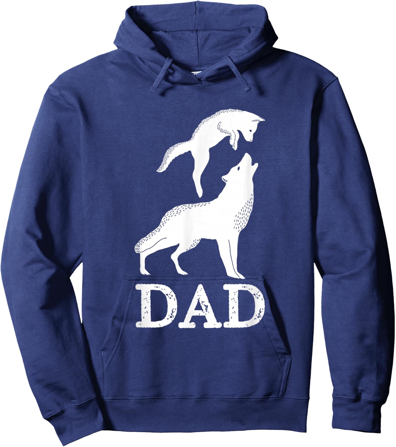 Dad Wolf & Baby Wolf and Love Family Design - Fathers Day Hoodie - Hoodie | Navy