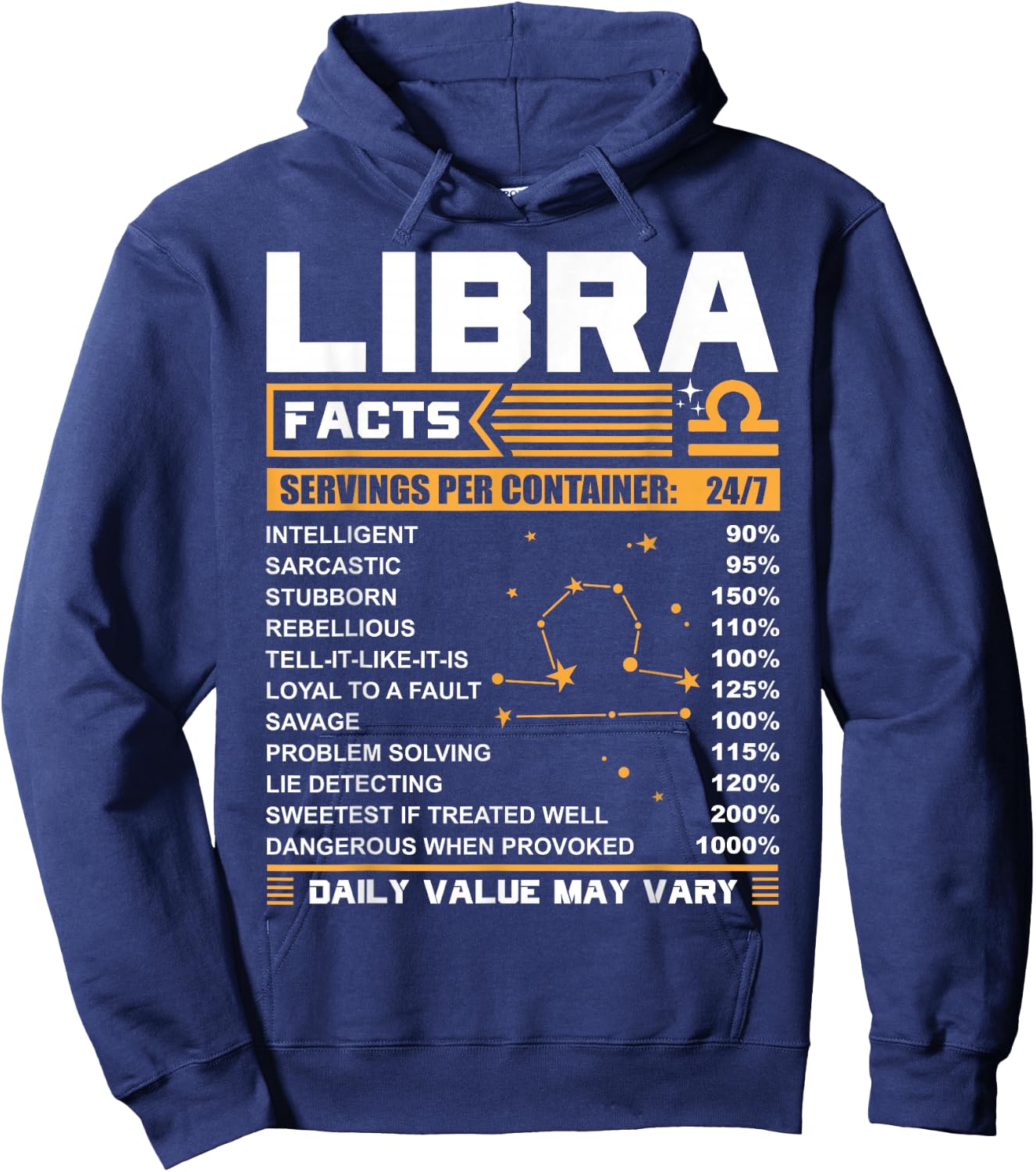 Libra Birthday Gifts - Libra Facts Funny Hoodie - Hoodie | Navy