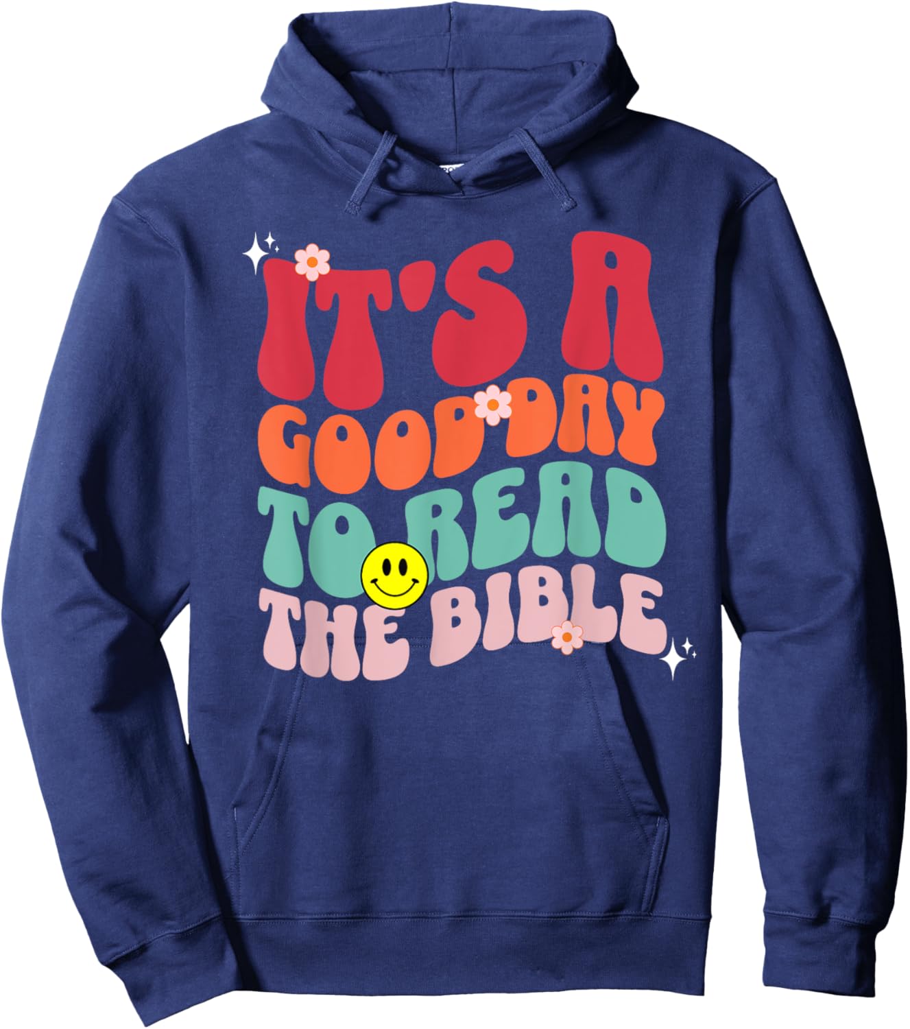 It's A Good Day To Read The Bible Retro Groovy 70s Christian Hoodie - Hoodie | Navy