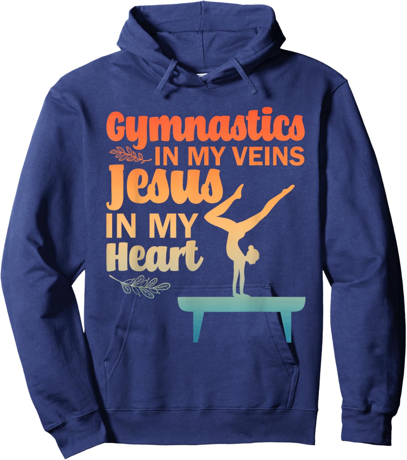 Funny Gymnastics Design Women Gymnast Jesus Lovers Hoodie - Hoodie | Navy