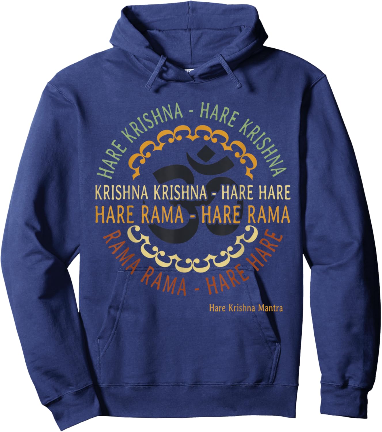 Hare Krishna Shirt Spiritual Hare Krishna Mantra Hoodie - Hoodie | Navy