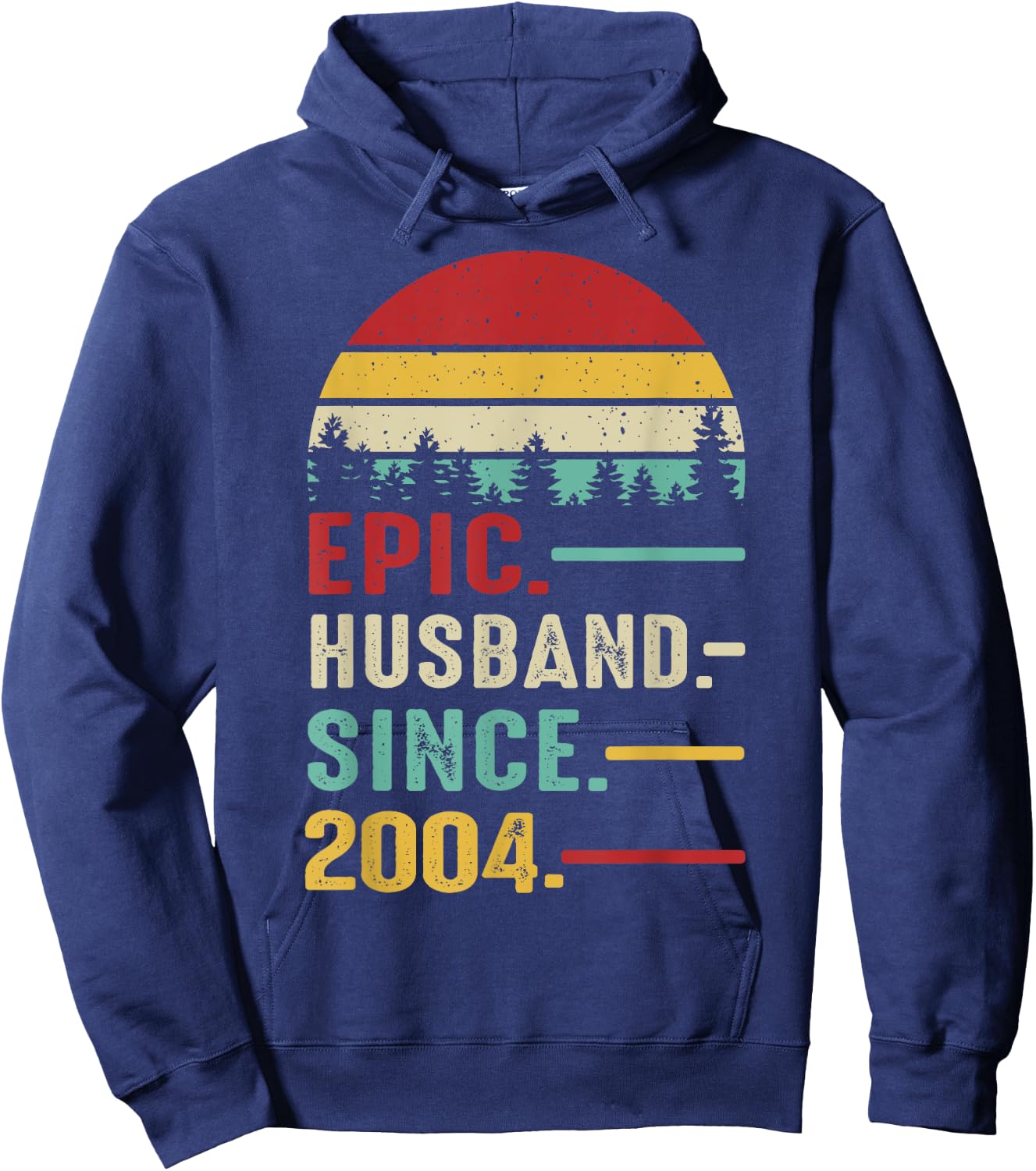 21st Wedding Anniversary Epic Husband Since 2004 Hoodie - Hoodie | Navy