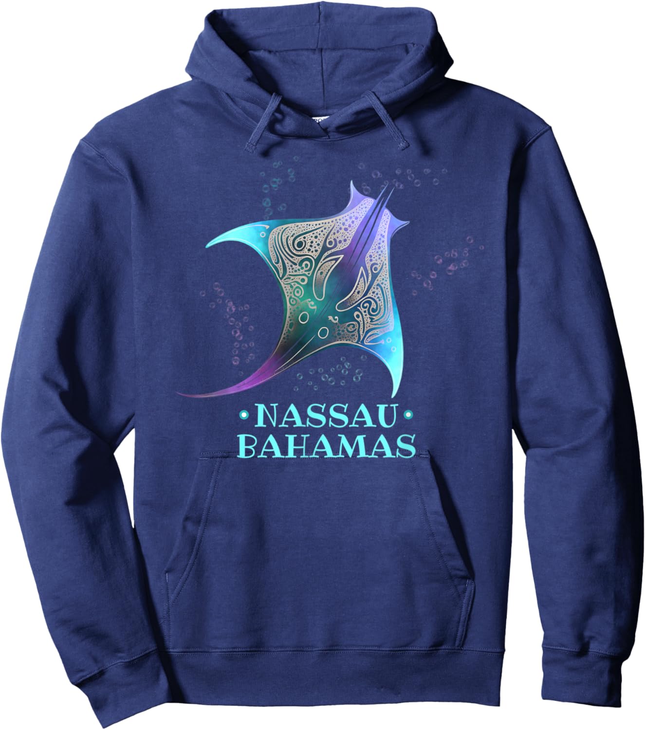 Stingray Manta Ray Scuba Diving - Nassau, Bahamas Hoodie - Hoodie | Navy