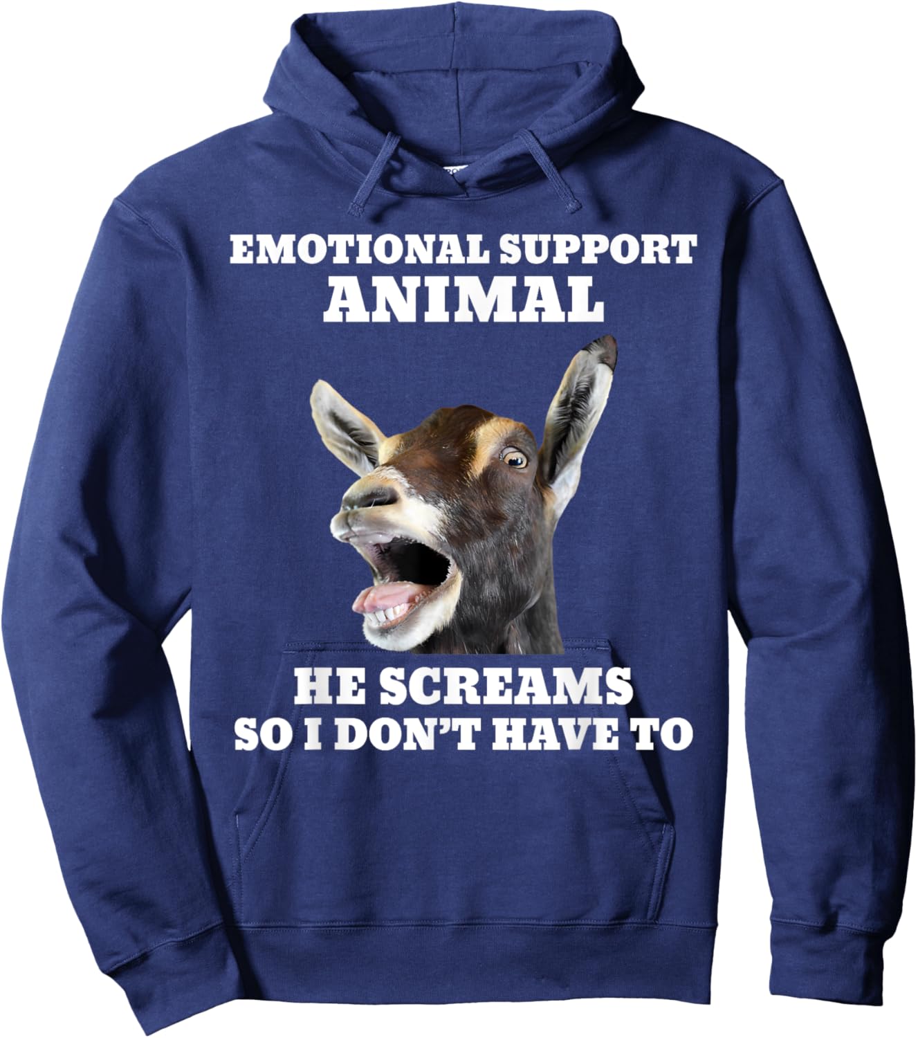 Screaming Goat Emotional Support Animal Hoodie - Hoodie | Navy