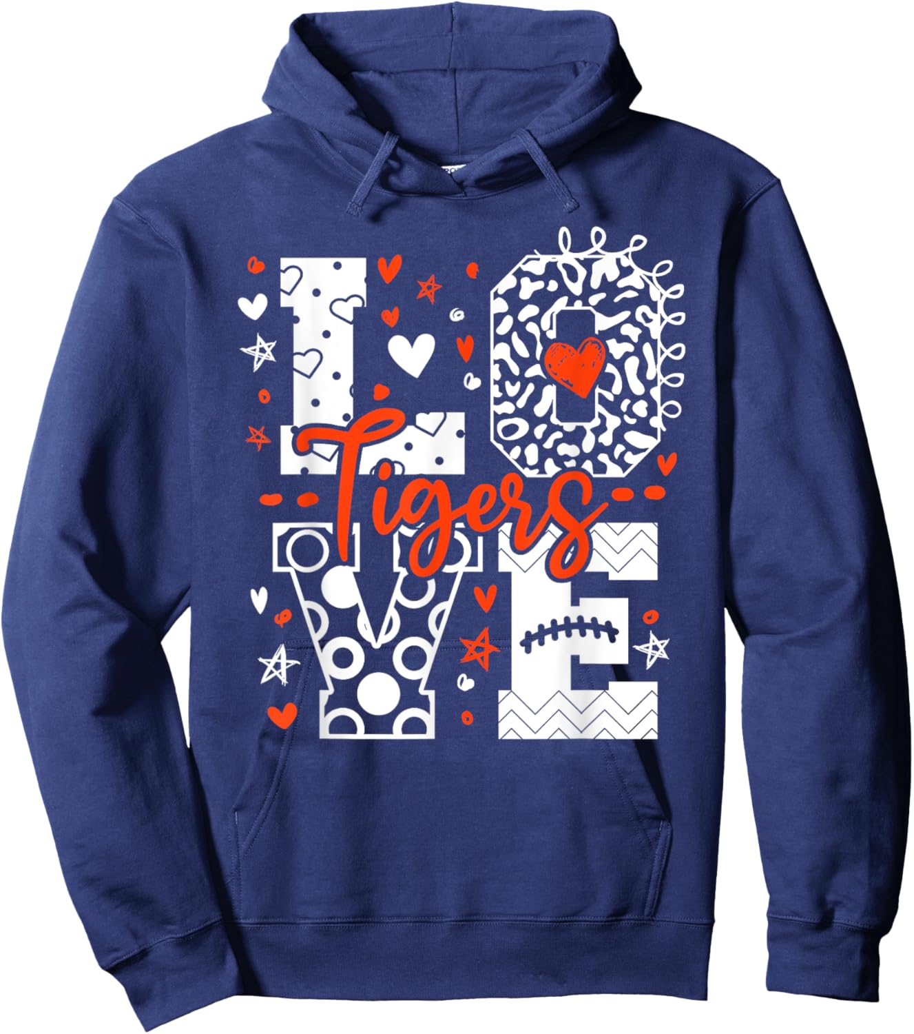 Vintage Love Tigers School Sports Name Women Kids Hoodie - Hoodie | Navy