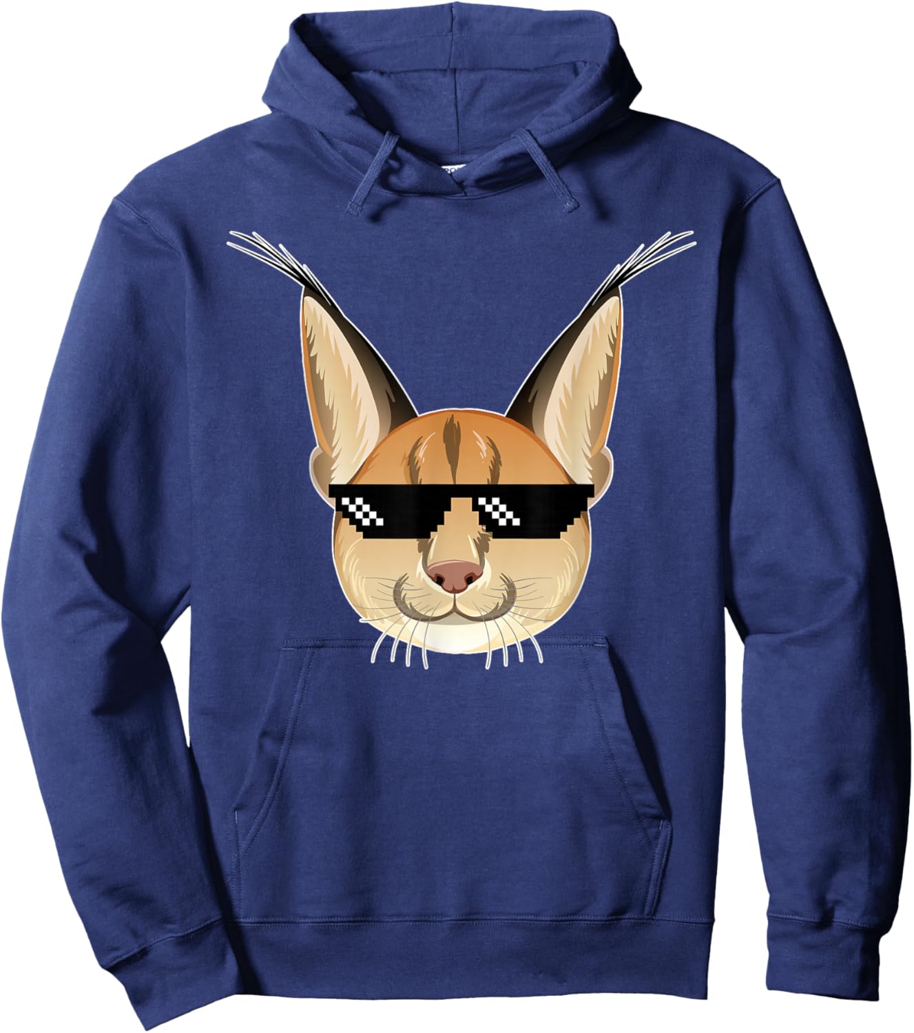 Floppa Cat Meme Floppa Cat Meme Cat Funny Caracal Hoodie - Hoodie | Navy