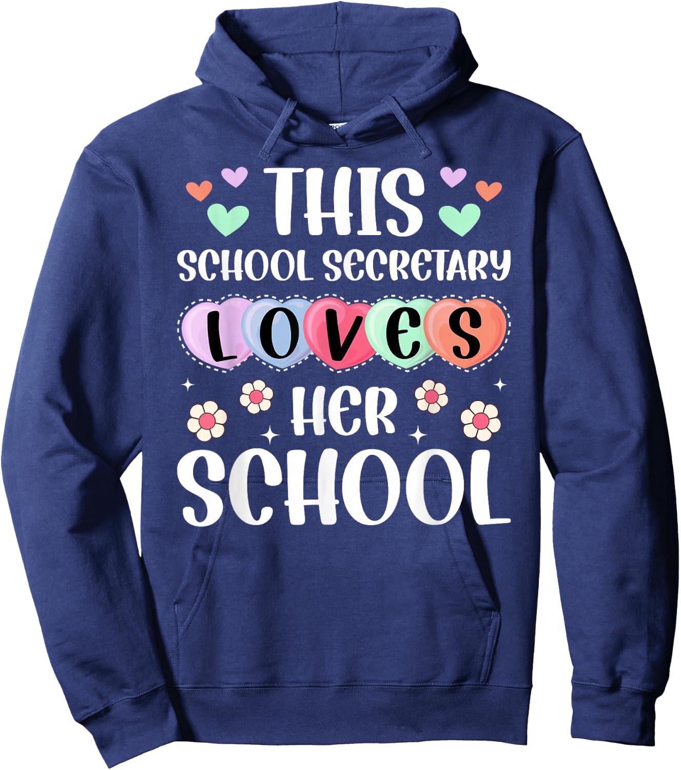 Valentine School Secretary Valentines Day Hoodie - Hoodie | Navy