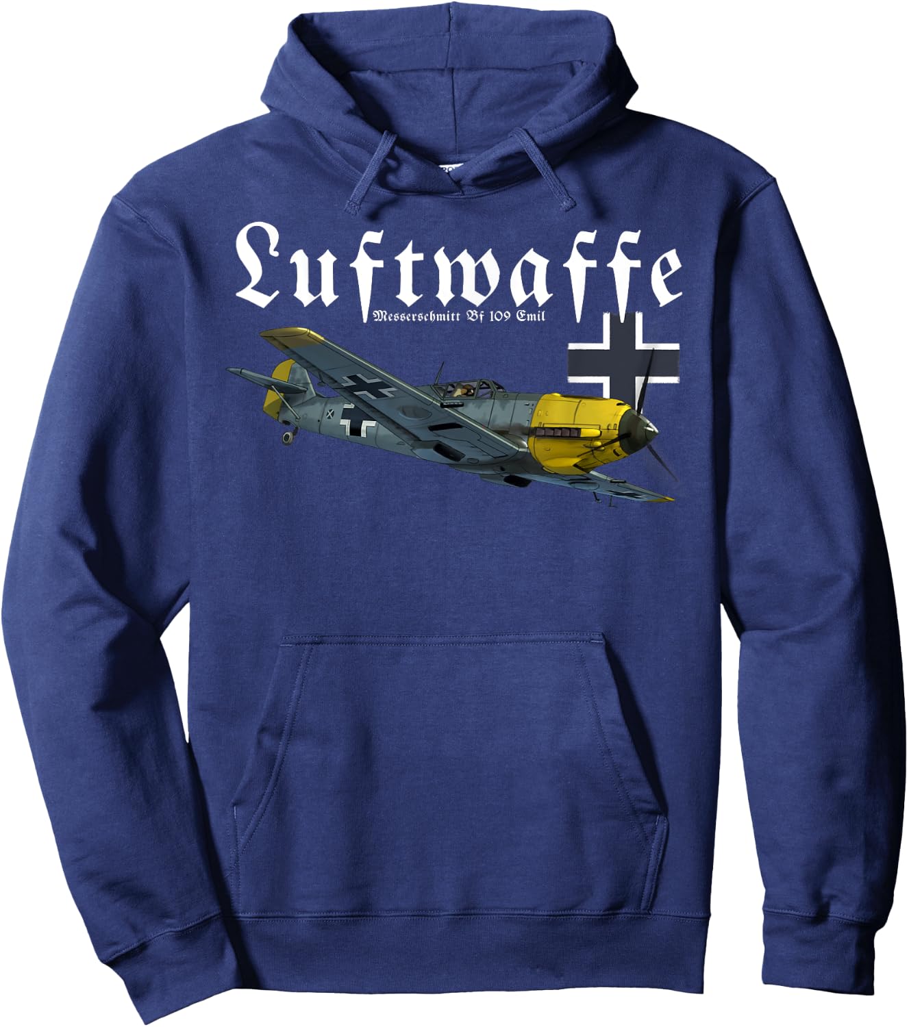 German Warbird I Messerschmitt BF-109 I WW2 Airplanes Hoodie - Hoodie | Navy