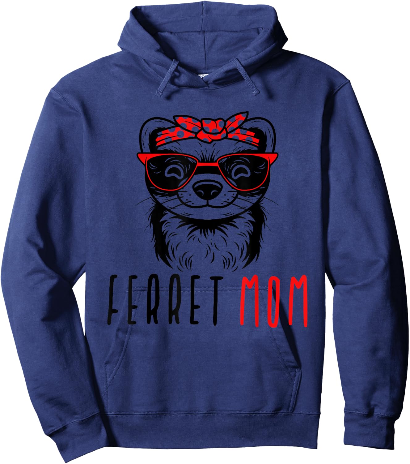 Ferret Mom Funny Animal Lover Weasel Women Mother Mama Gifts Hoodie - Hoodie | Navy