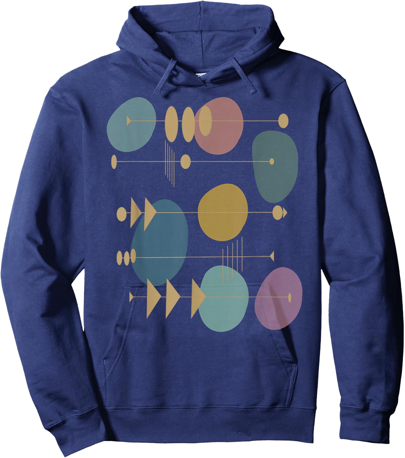 Mid Century Modern Abstract Atomic Art Artsy Artistic Swank Hoodie - Hoodie | Navy